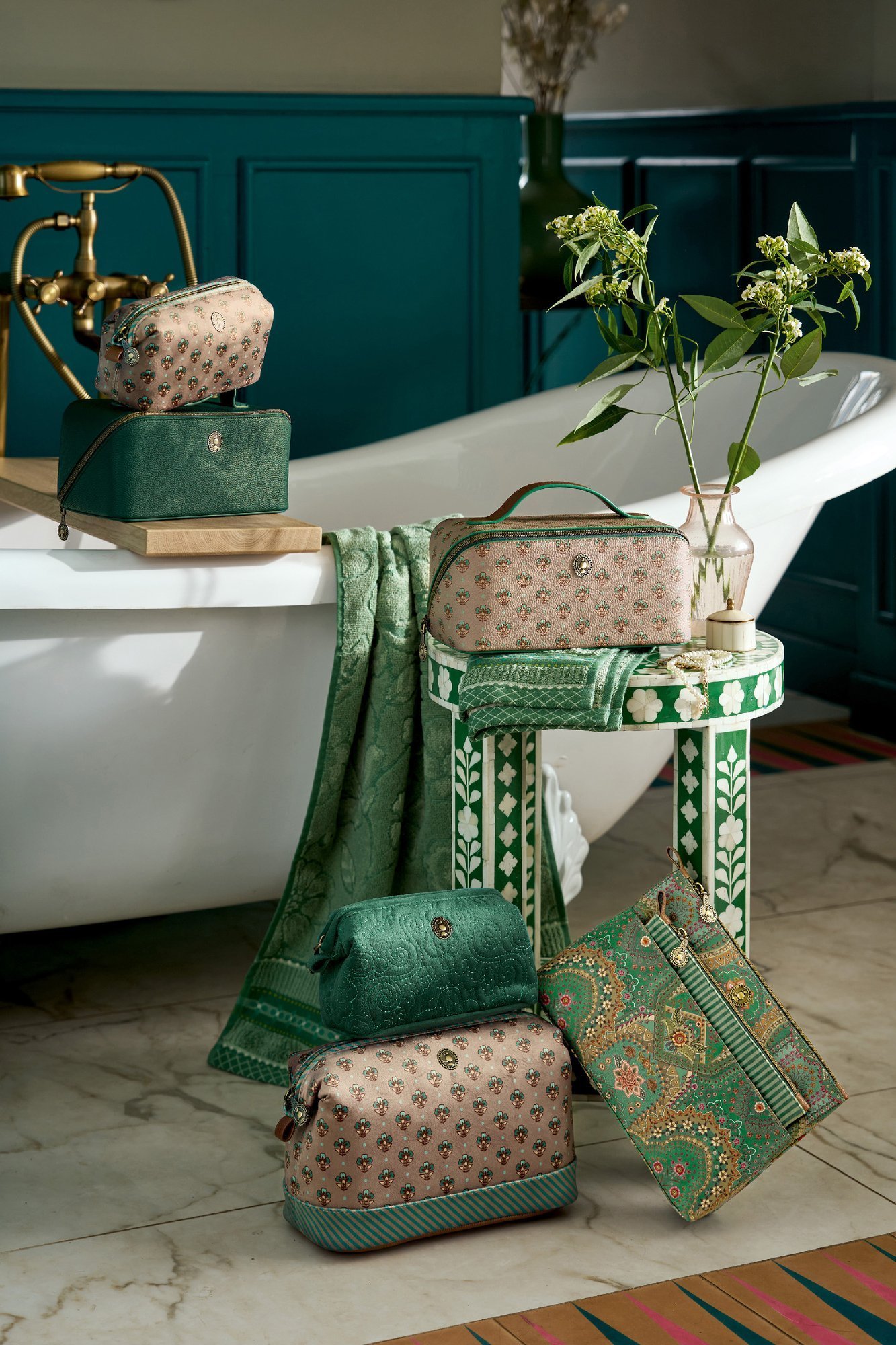 Косметичка маленькая Cyrille Jaipur Flower Khaki-Green, 1 л ракурс 5