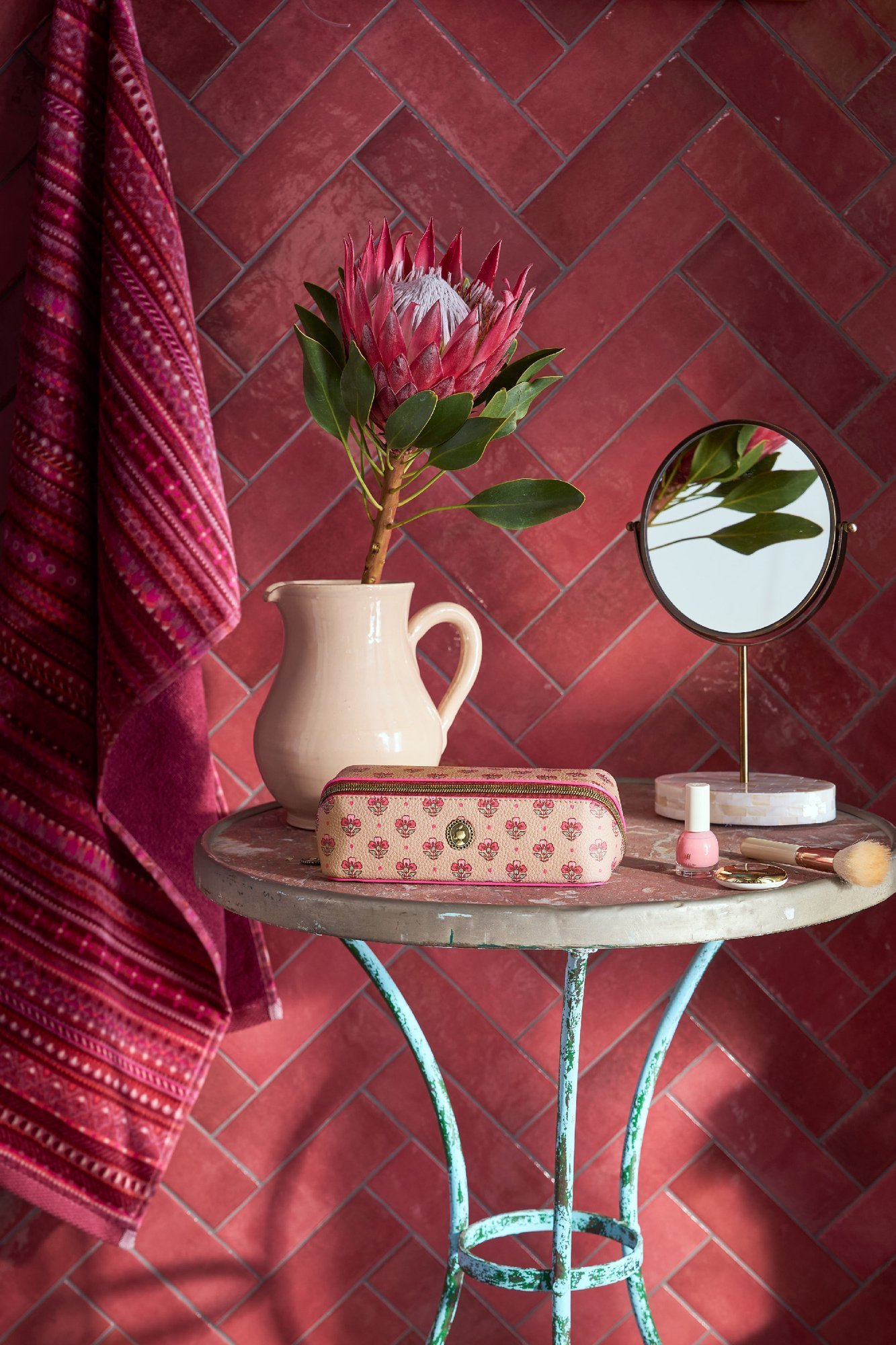 Косметичка маленькая Cyrille Jaipur Flower Sand-Pink, 1 л ракурс 4