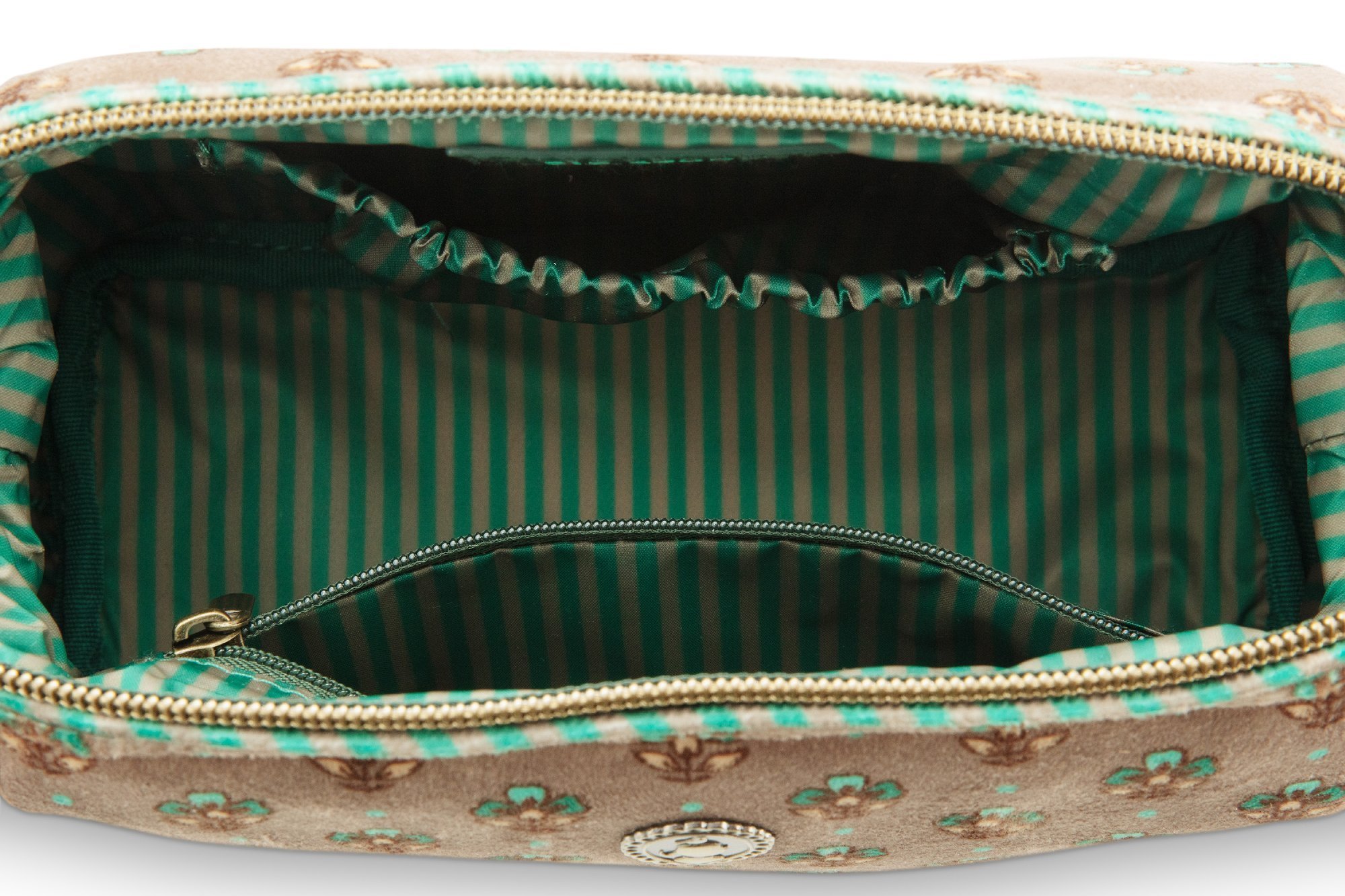 Косметичка маленькая Jaipur Flower Khaki-Green, 1 л, 19х8,5х12 см