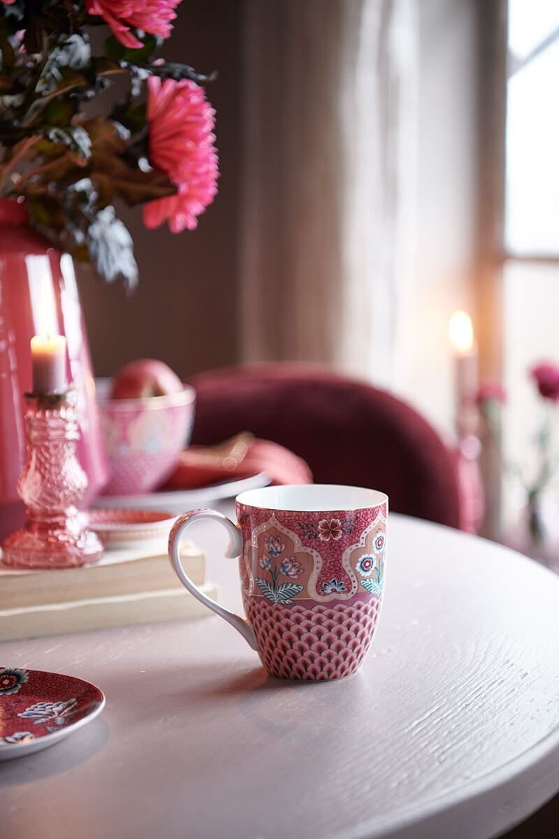 Набор кружек XL (2 шт. по 450 мл) Flower Festival Scallop Dark Pink ракурс 6