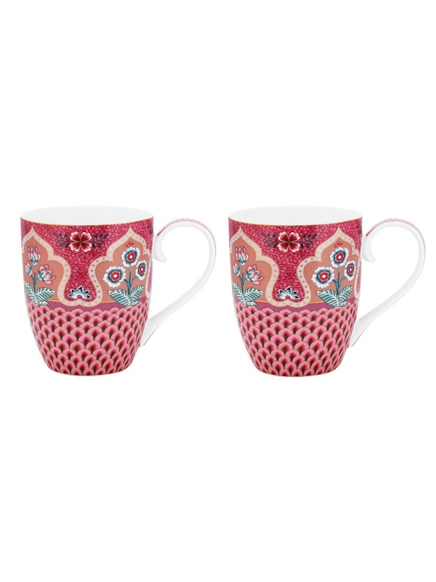 Набор кружек XL (2 шт. по 450 мл) Flower Festival Scallop Dark Pink ракурс 2