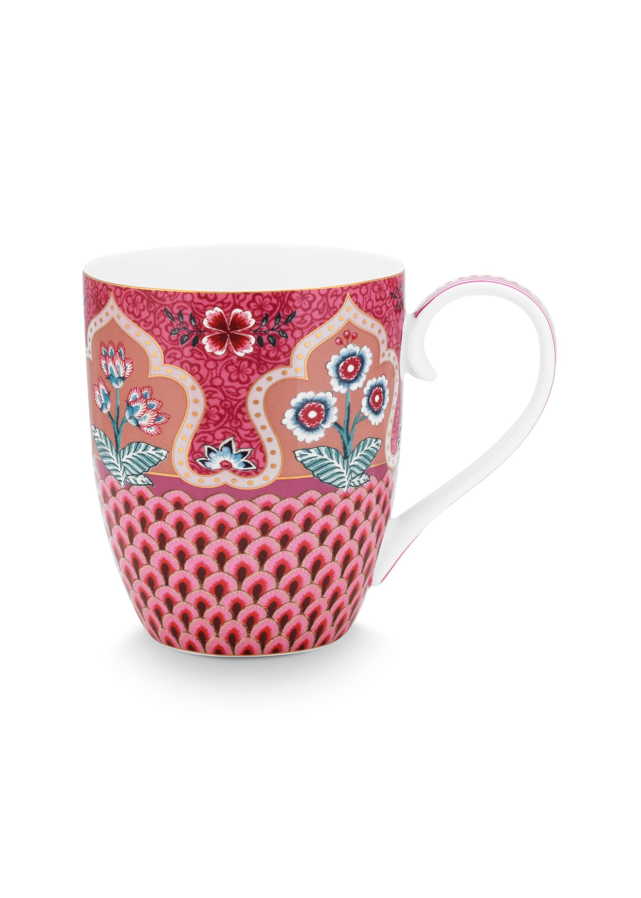 Набор кружек XL (2 шт. по 450 мл) Flower Festival Scallop Dark Pink ракурс 3