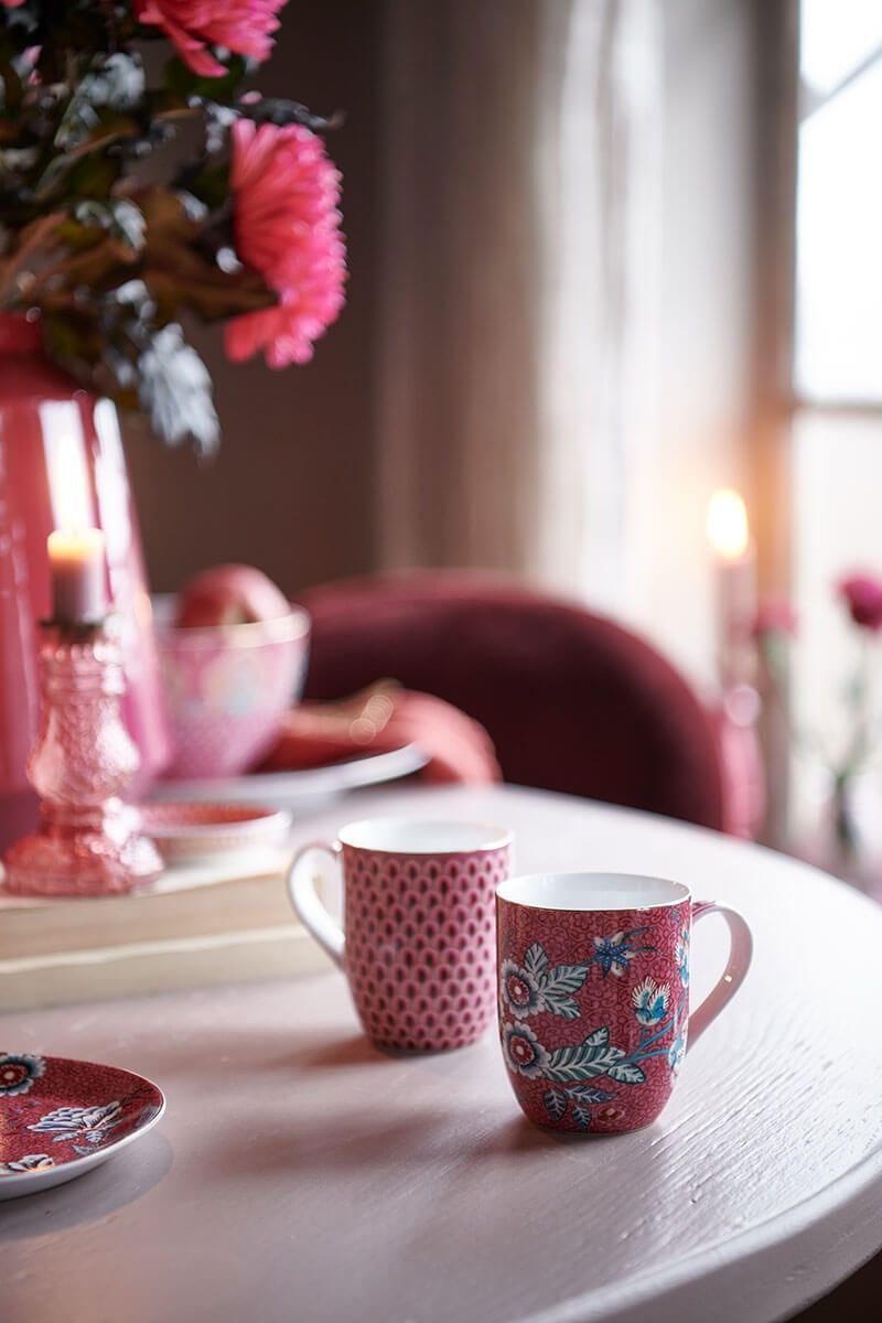 Набор кружек маленьких (2 шт.) Flower Festival Dark Pink, 200 мл