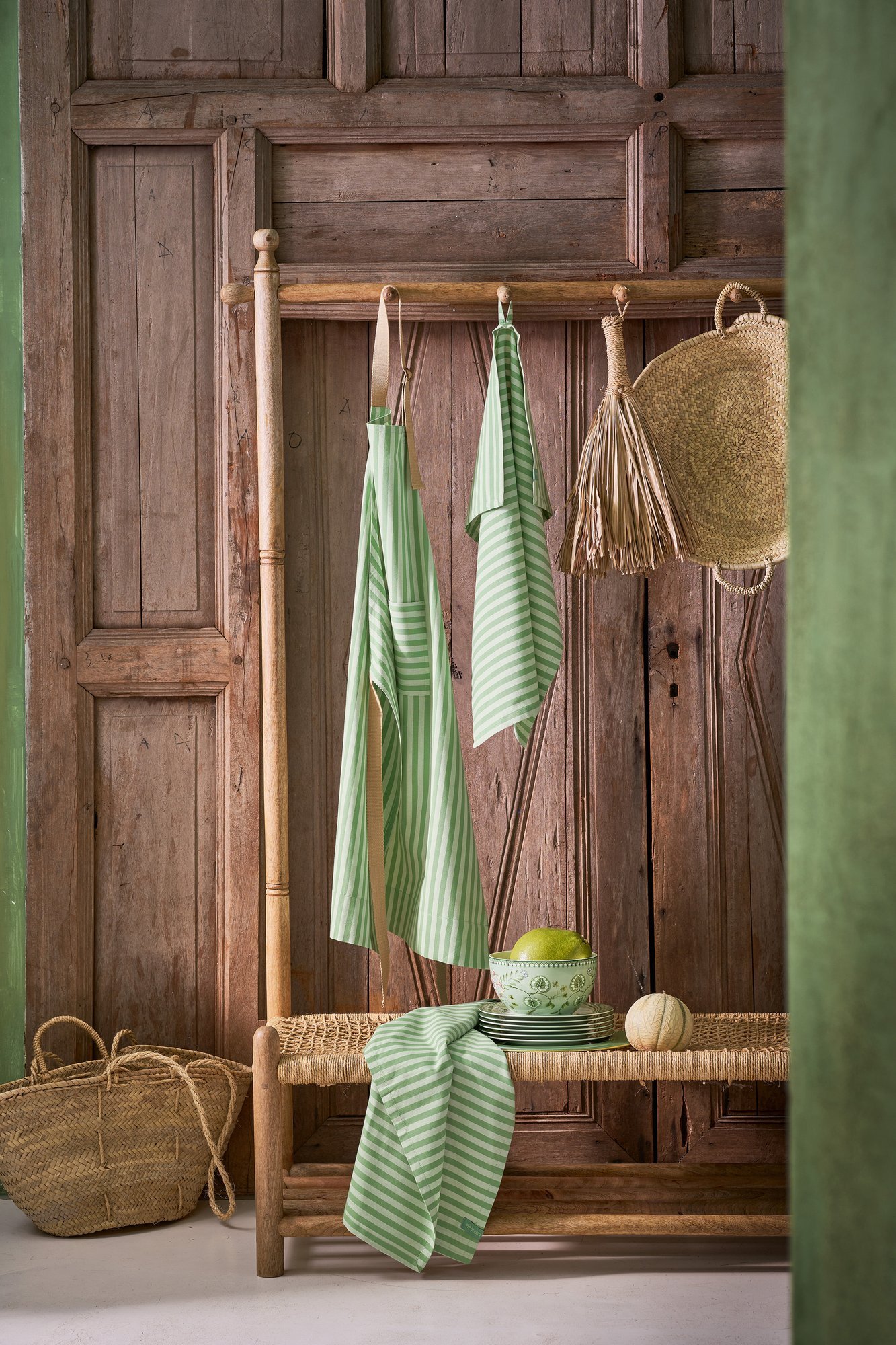 Набор полотенец кухонных (2 шт.) Stripes Light Green ракурс 8