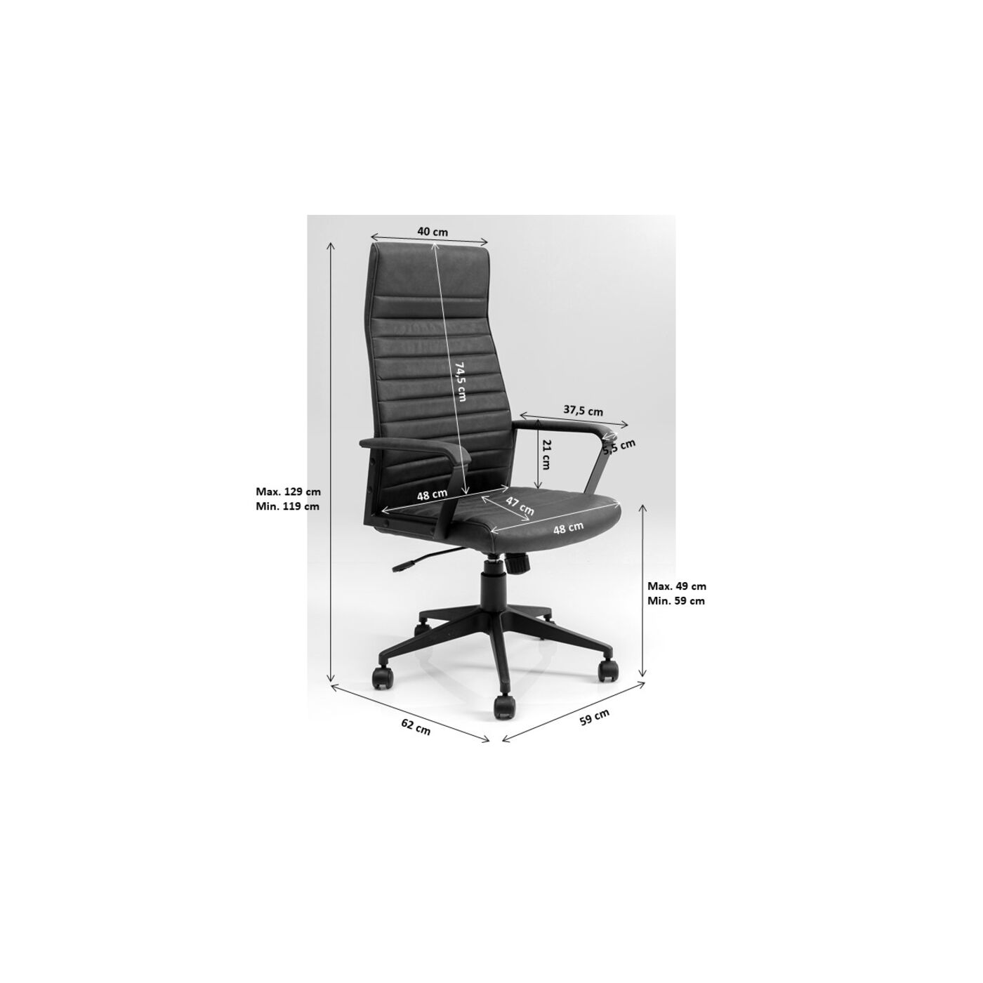 Стул офисный Labora High Brown ракурс 7