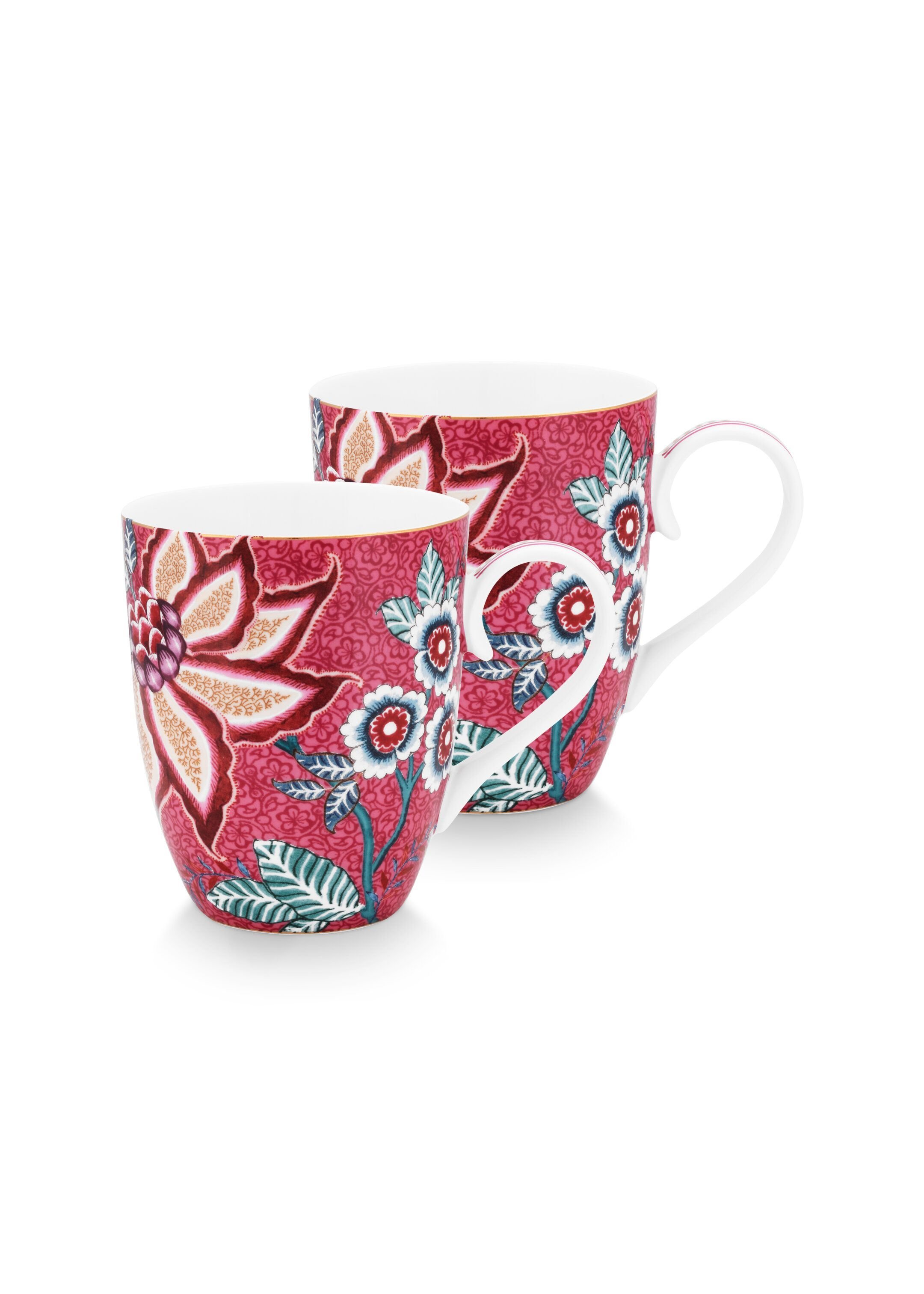 Набор кружек больших (2 шт.) Flower Festival Dark Pink ракурс 2