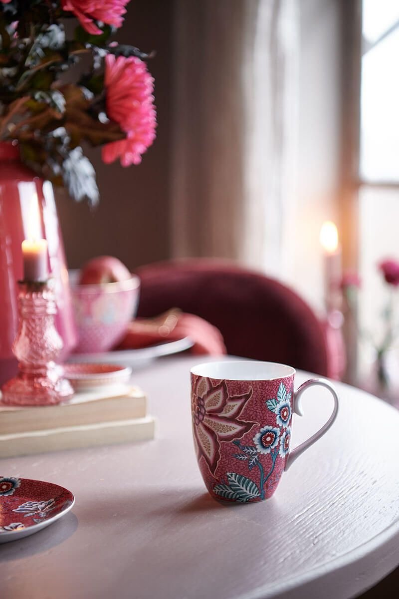 Набор кружек больших (2 шт.) Flower Festival Dark Pink, 365 мл