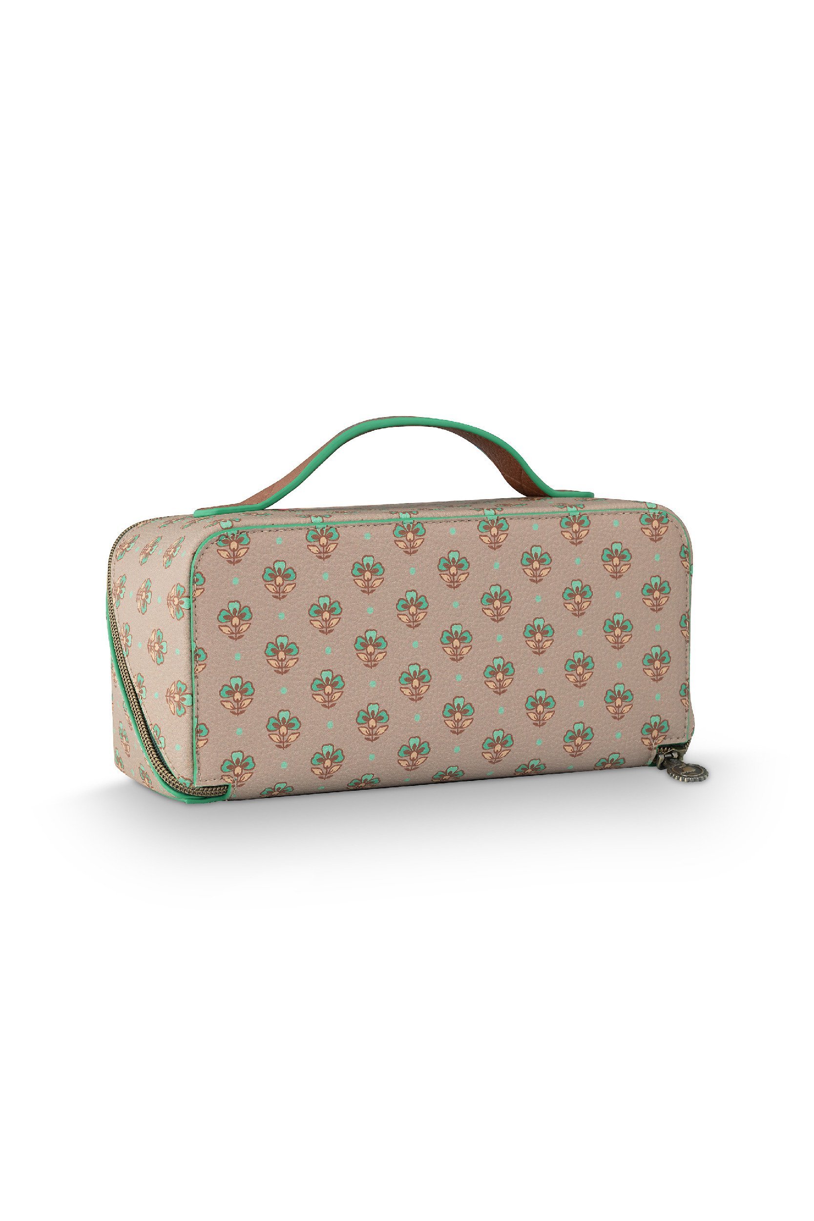 Косметичка средняя Cyrille Jaipur Flower Khaki-Green, 4,5 л, 23,5х10,5х11 ракурс 3