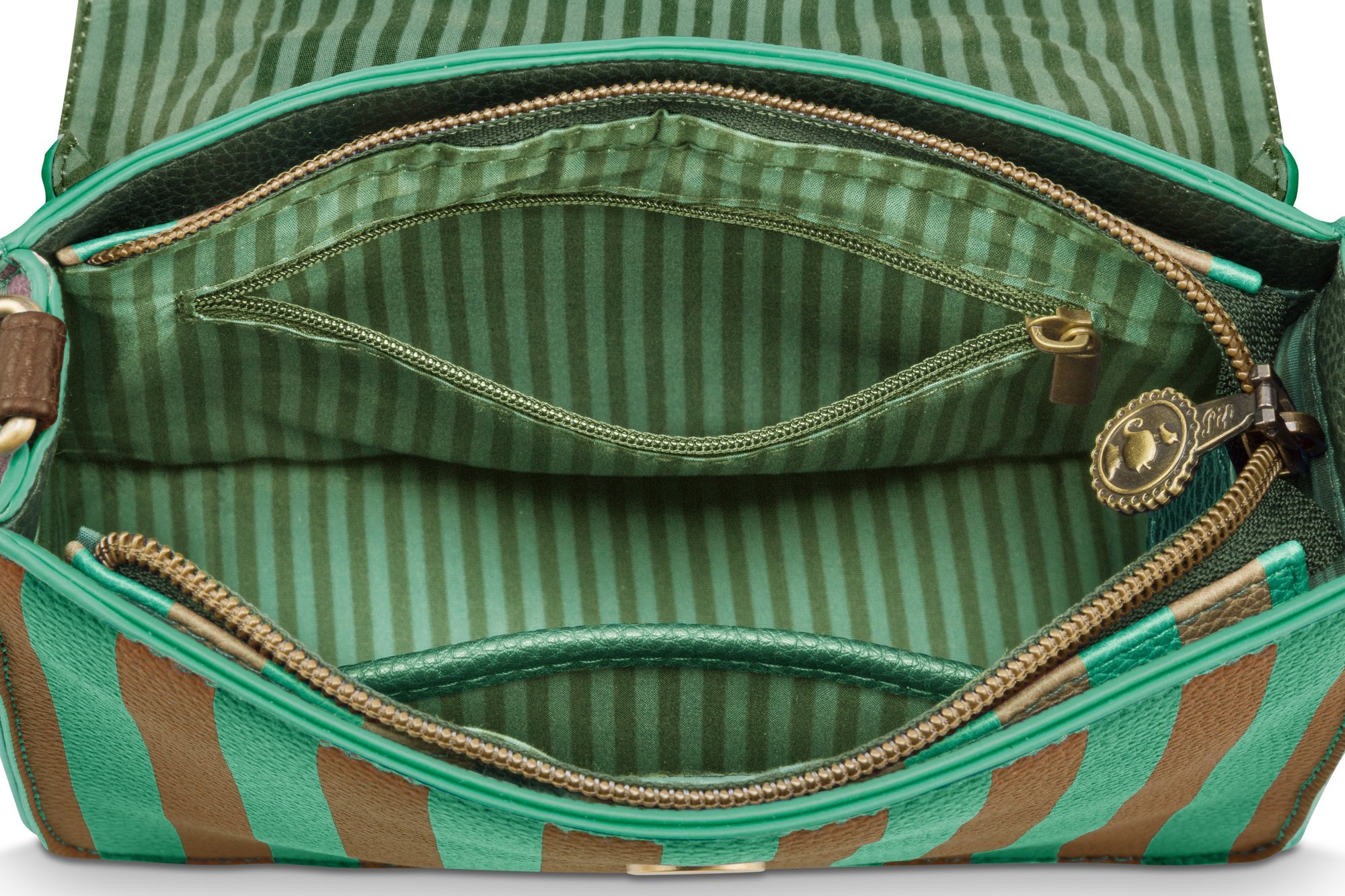 Сумка маленькая Frances Stripe Green, 1,8 л, 19х7х17,5 см