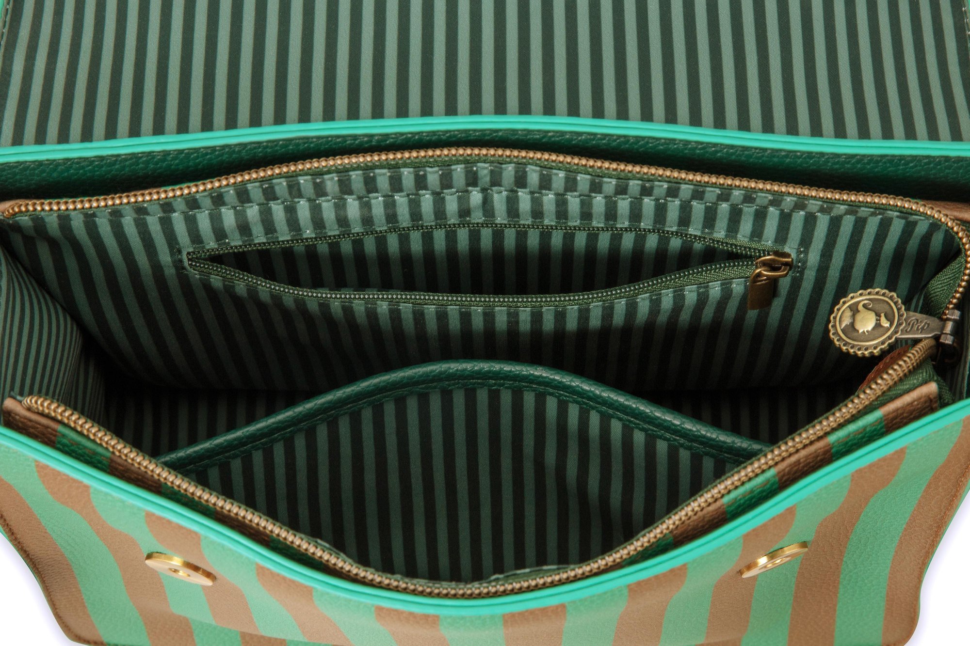 Сумка средняя Fenna Stripe Green, 4 л, 25х7х20 см