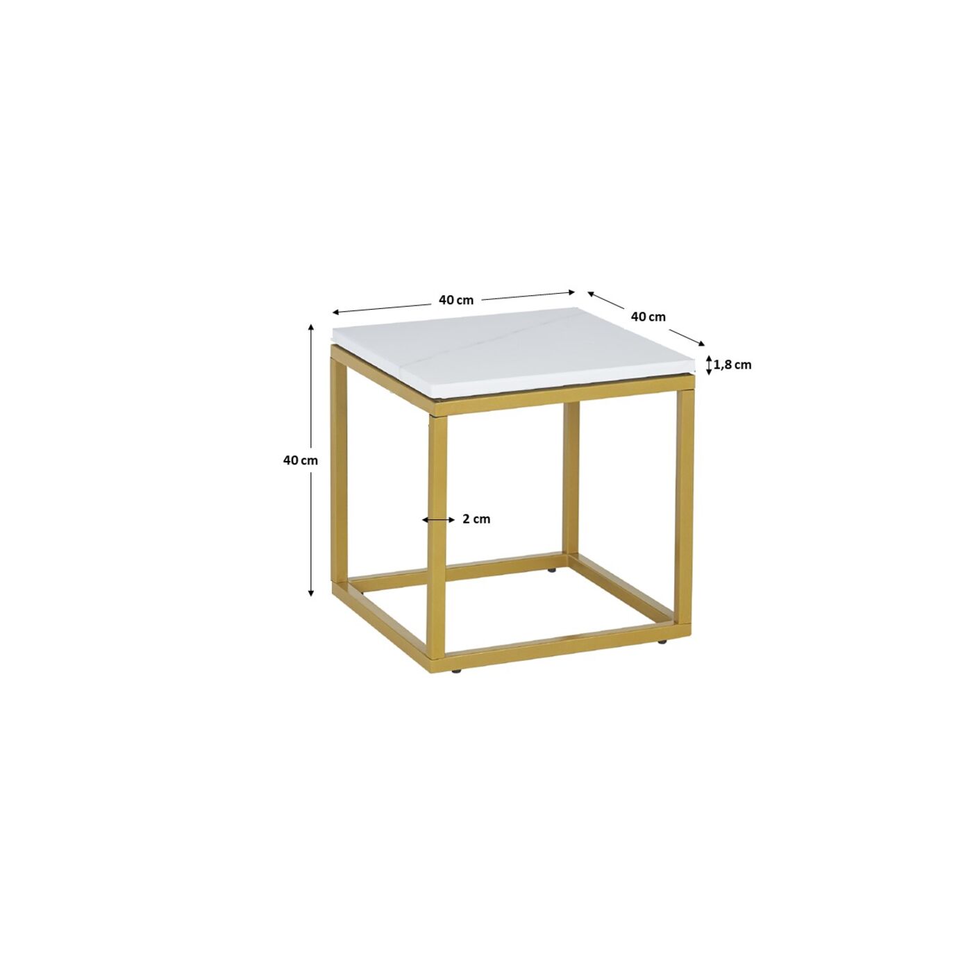 Стол приставной Key West Marble Gold ракурс 5