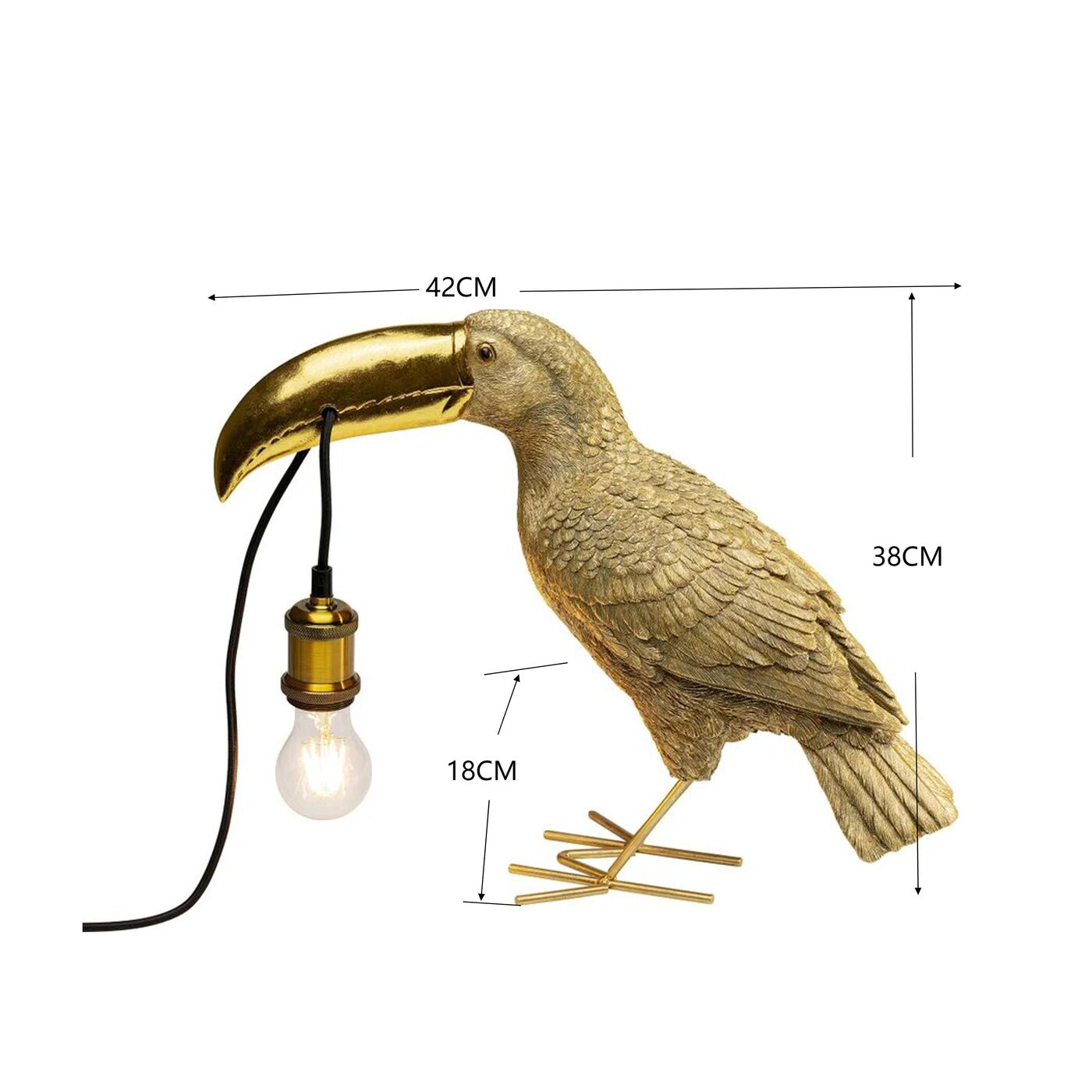 Светильник настольный Золотой тукан Toucan Gold ракурс 5