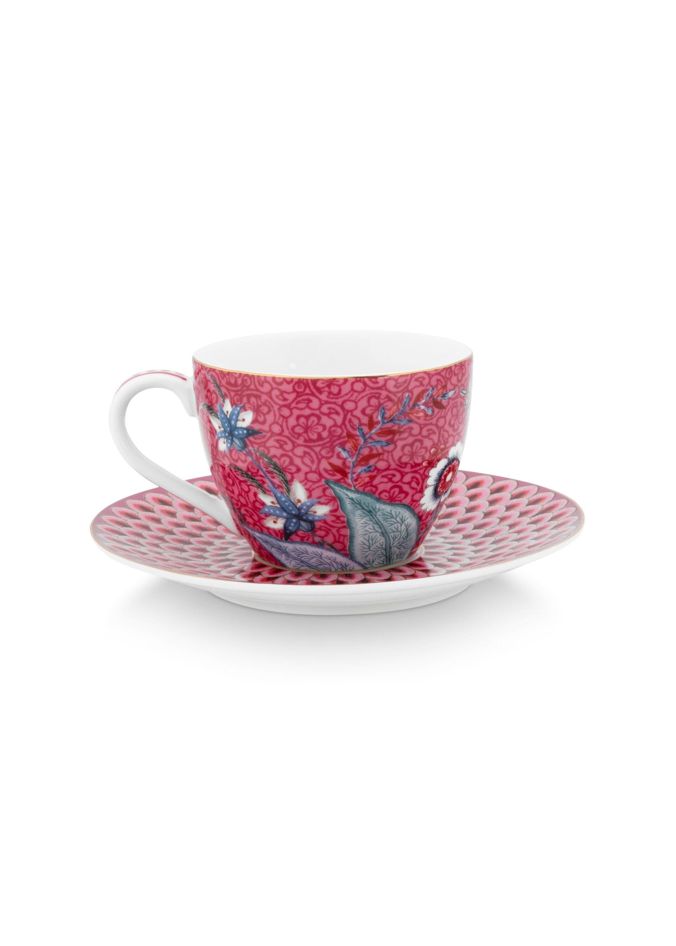 Набор чашек для эспрессо с блюдцами (2 шт. по 120 мл) Flower Festival Dark Pink ракурс 4