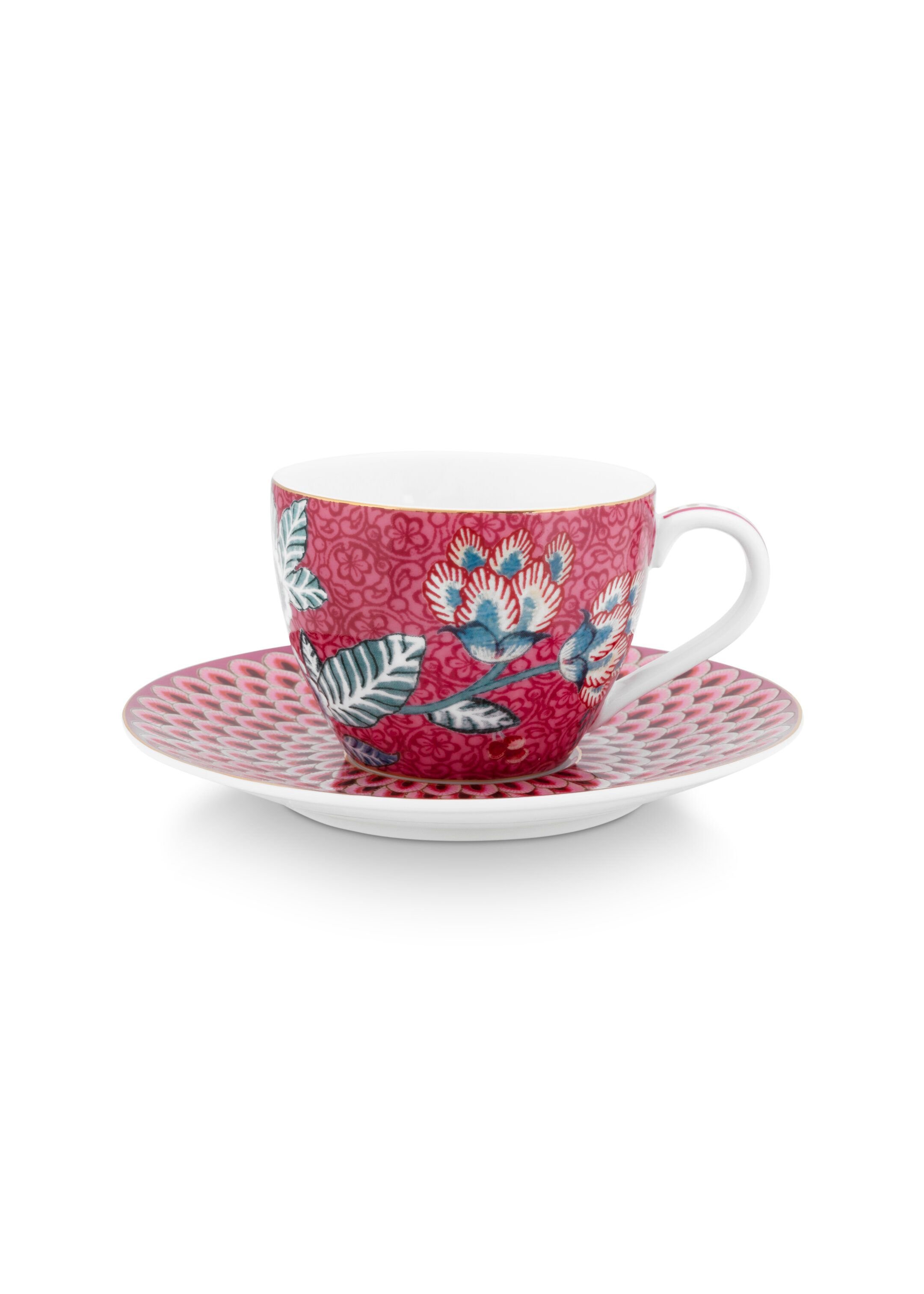 Набор чашек для эспрессо с блюдцами (2 шт. по 120 мл) Flower Festival Dark Pink ракурс 3