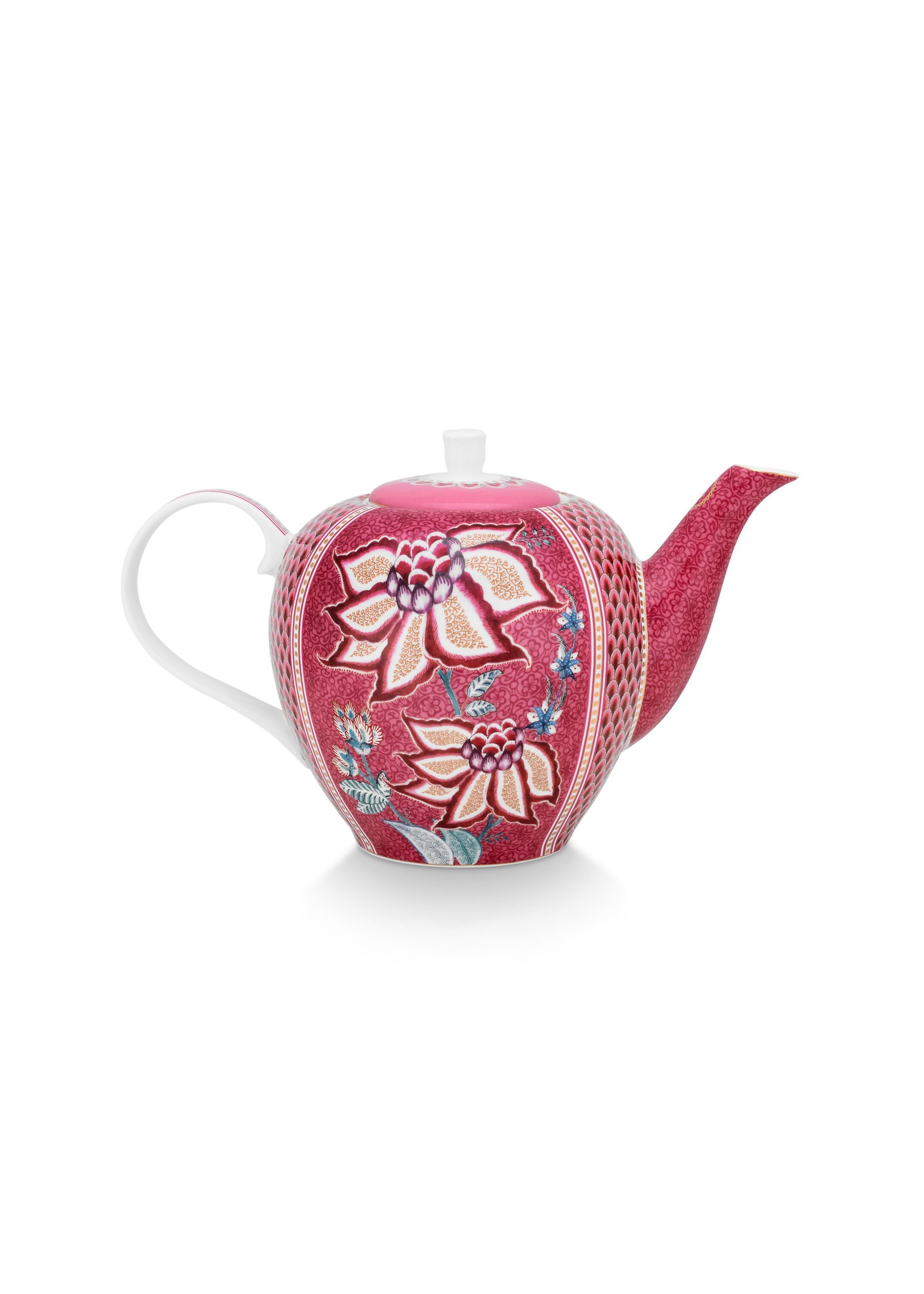 Чайник заварочный большой Flower Festival Dark Pink ракурс 3