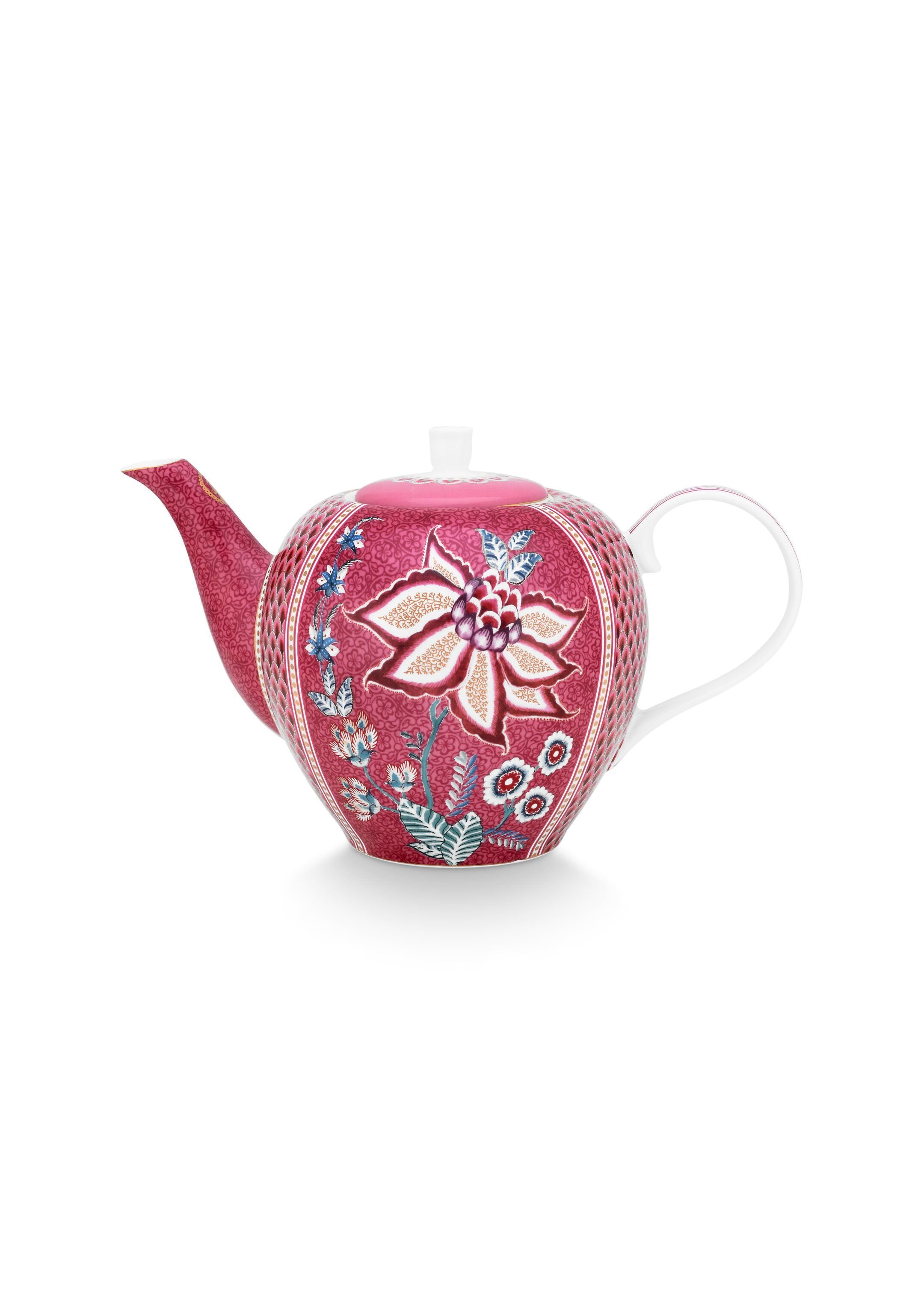 Чайник заварочный большой Flower Festival Dark Pink ракурс 2