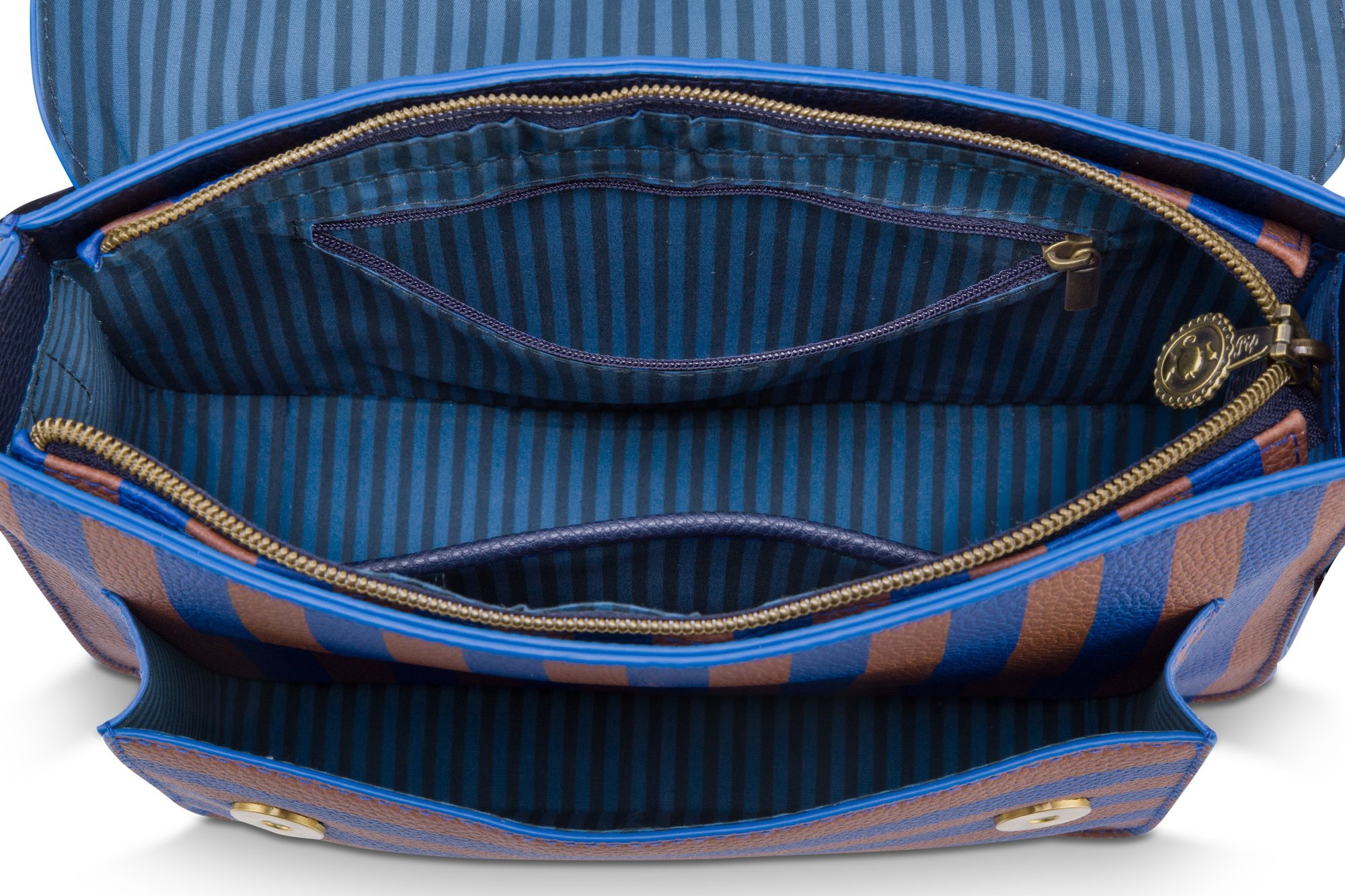 Сумка кросс-боди средняя Frances Stripe Blue, 4 л, 25х9х21,5 см