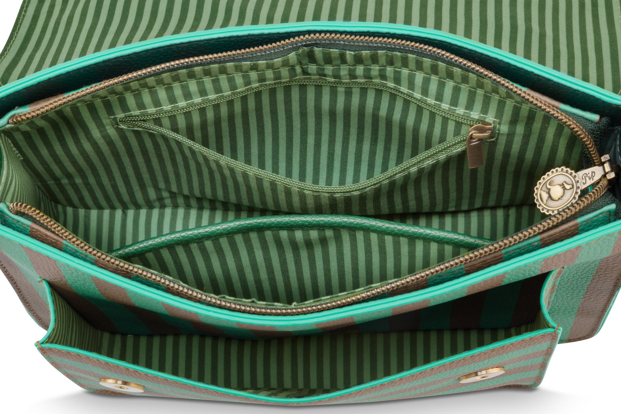 Сумка кросс-боди средняя Frances Stripe Green, 4 л, 25х9х21,5 см