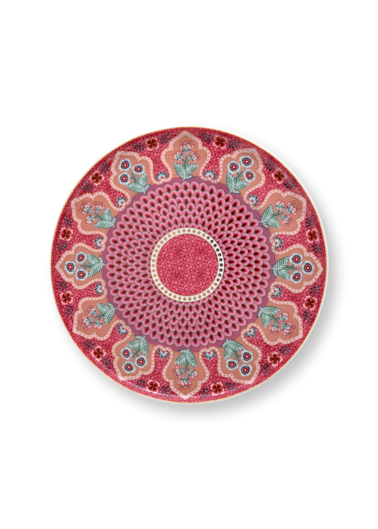 Блюдо для торта на ножке Flower Festival Scallop Deco Dark Pink ракурс 3