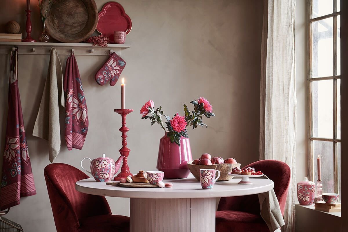 Полотенце кухонное Flower Festival Dark Pink ракурс 6