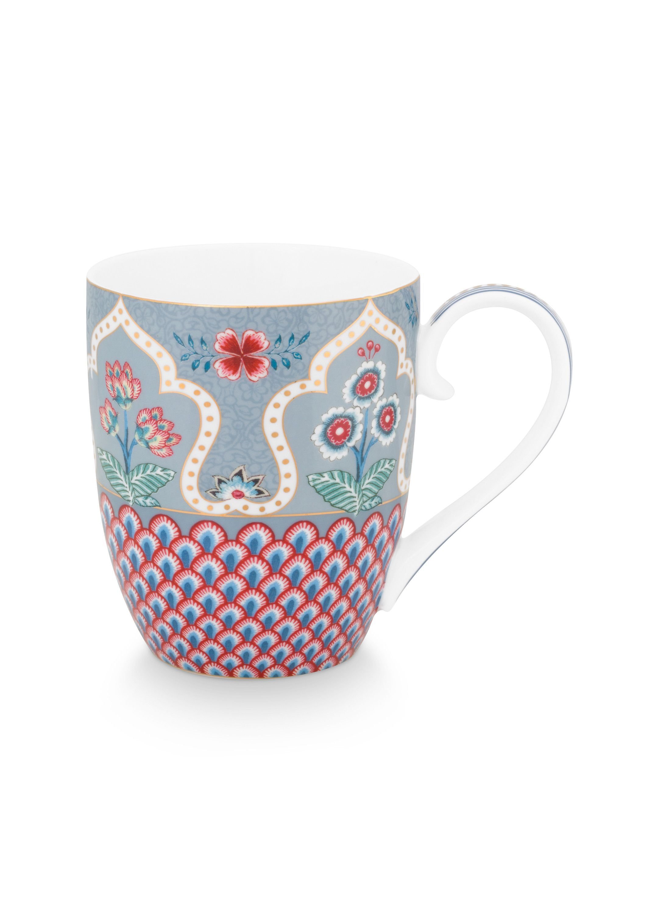 Набор кружек XL (2 шт. по 450 мл) Flower Festival Scallop Deco Light Blue ракурс 3