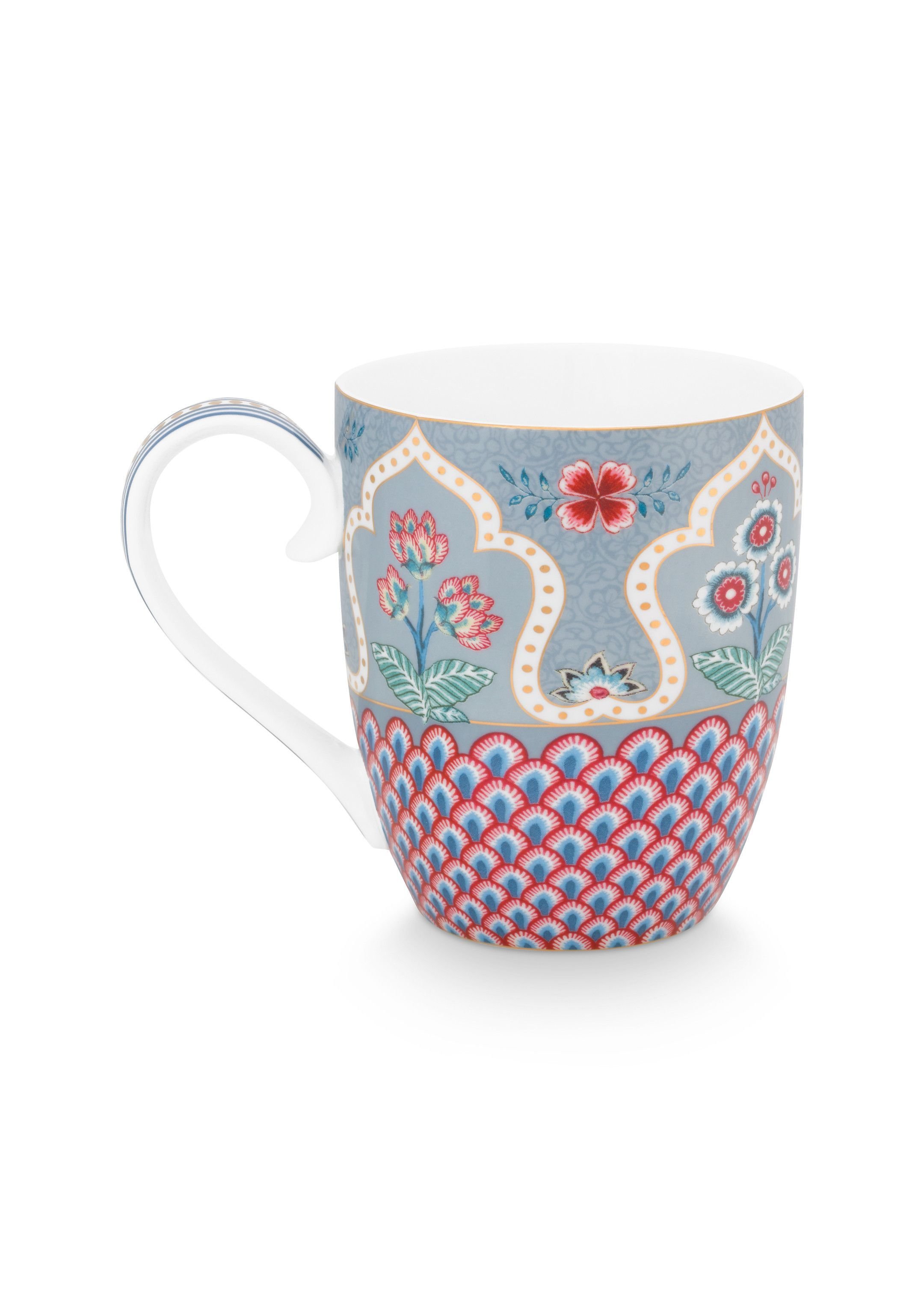 Набор кружек XL (2 шт. по 450 мл) Flower Festival Scallop Deco Light Blue ракурс 4