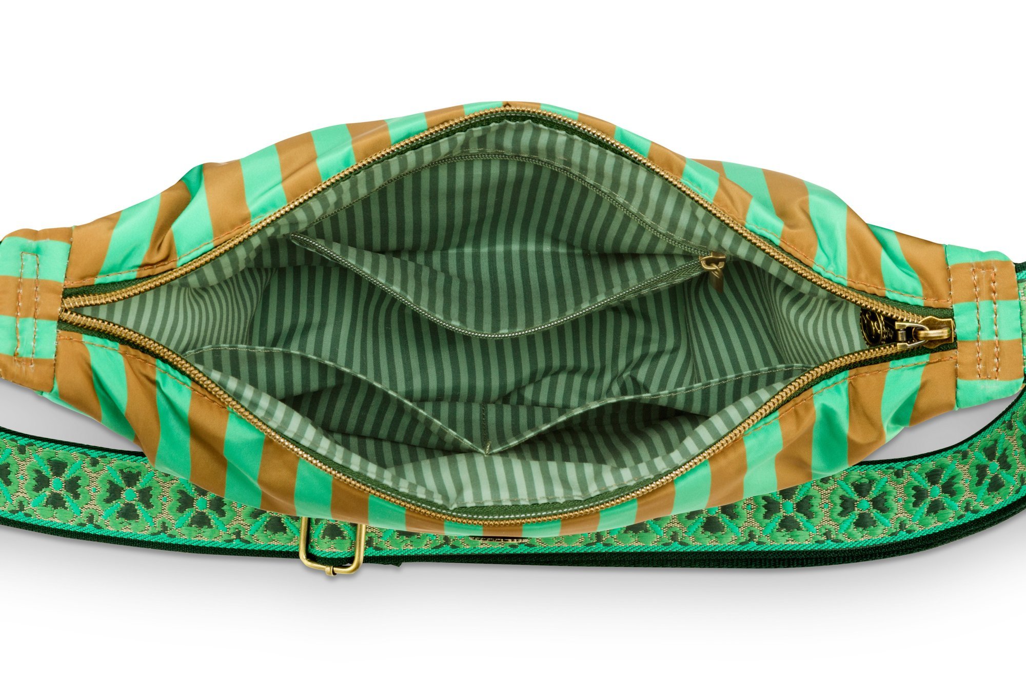 Сумка фигурная Freya Half Moon Stripe Green, 2,5 л, 34х10х16 см