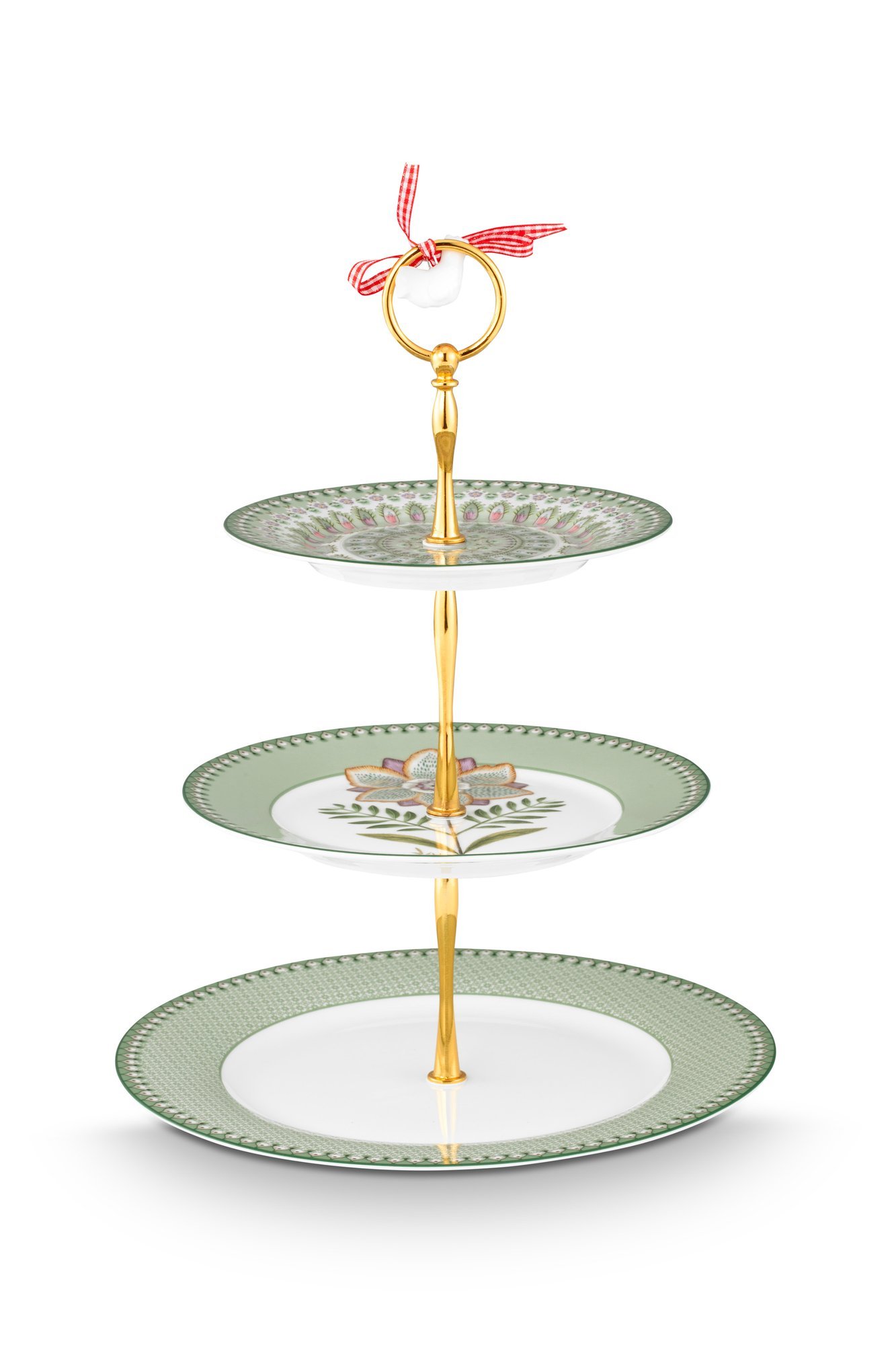Блюдо для сладостей трехуровневое Lily&Lotus Light Green ракурс 3