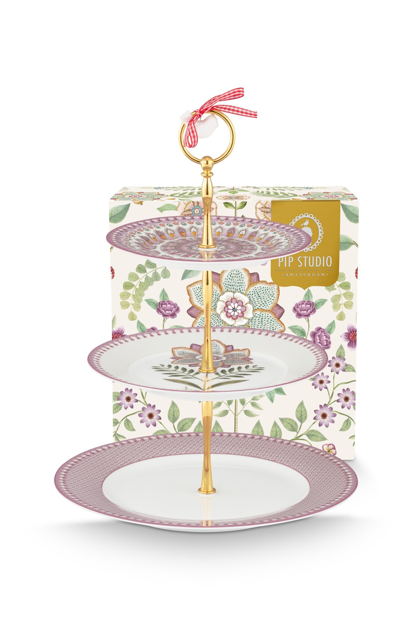 Блюдо для сладостей трехуровневое Lily&Lotus Lilac ракурс 2