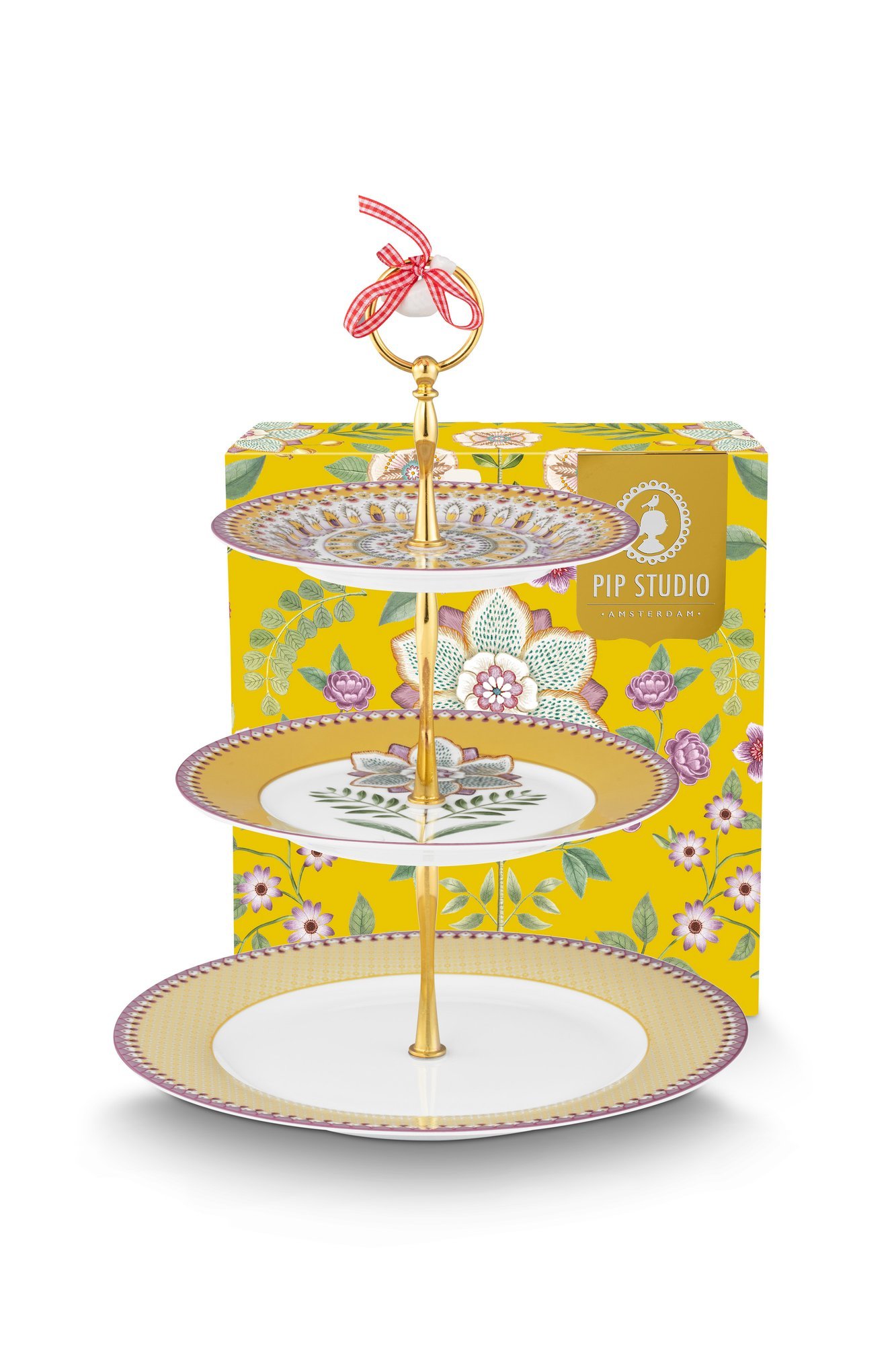 Блюдо для сладостей трехуровневое Lily&Lotus Yellow ракурс 2