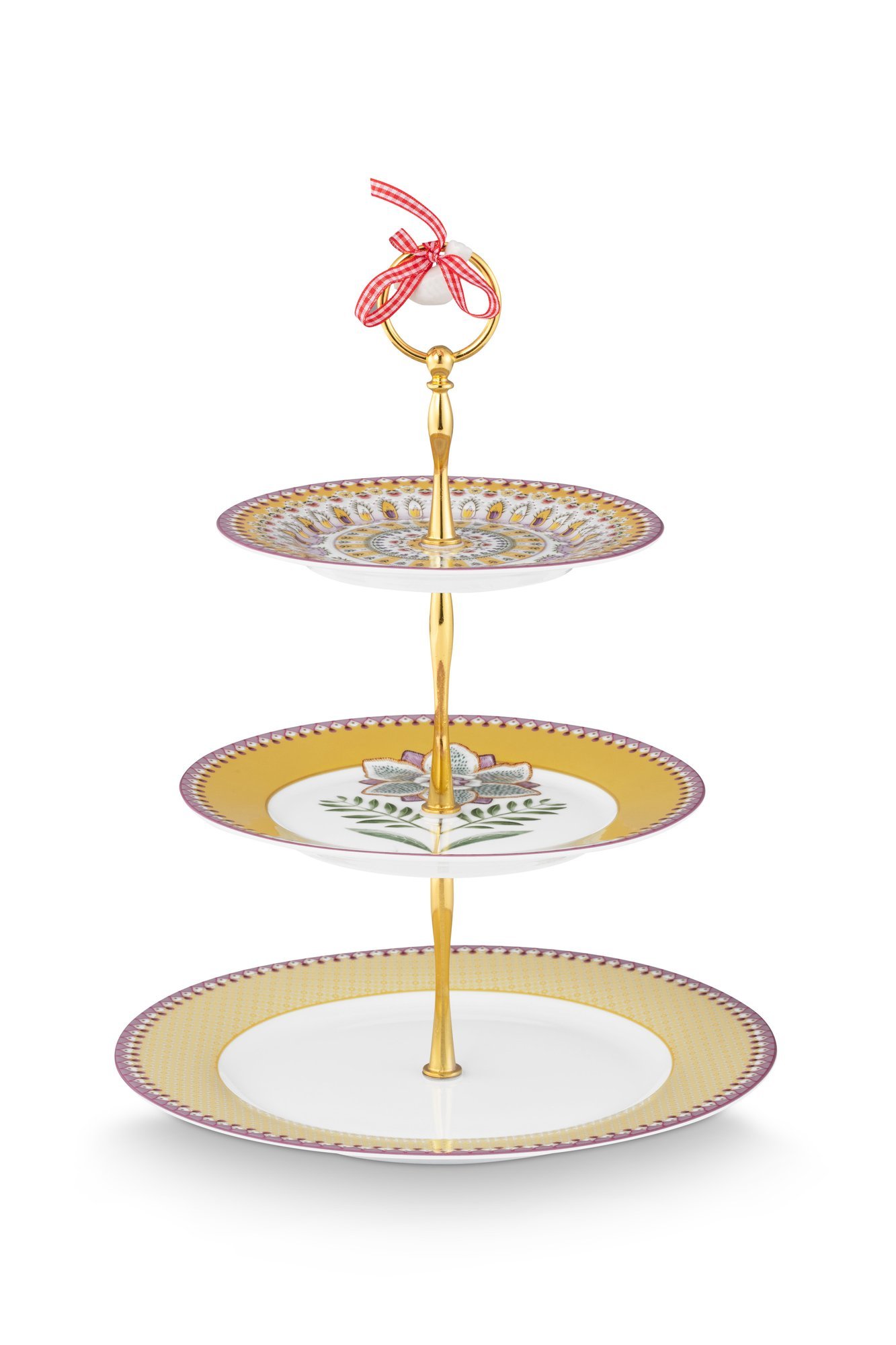 Блюдо для сладостей трехуровневое Lily&Lotus Yellow ракурс 3