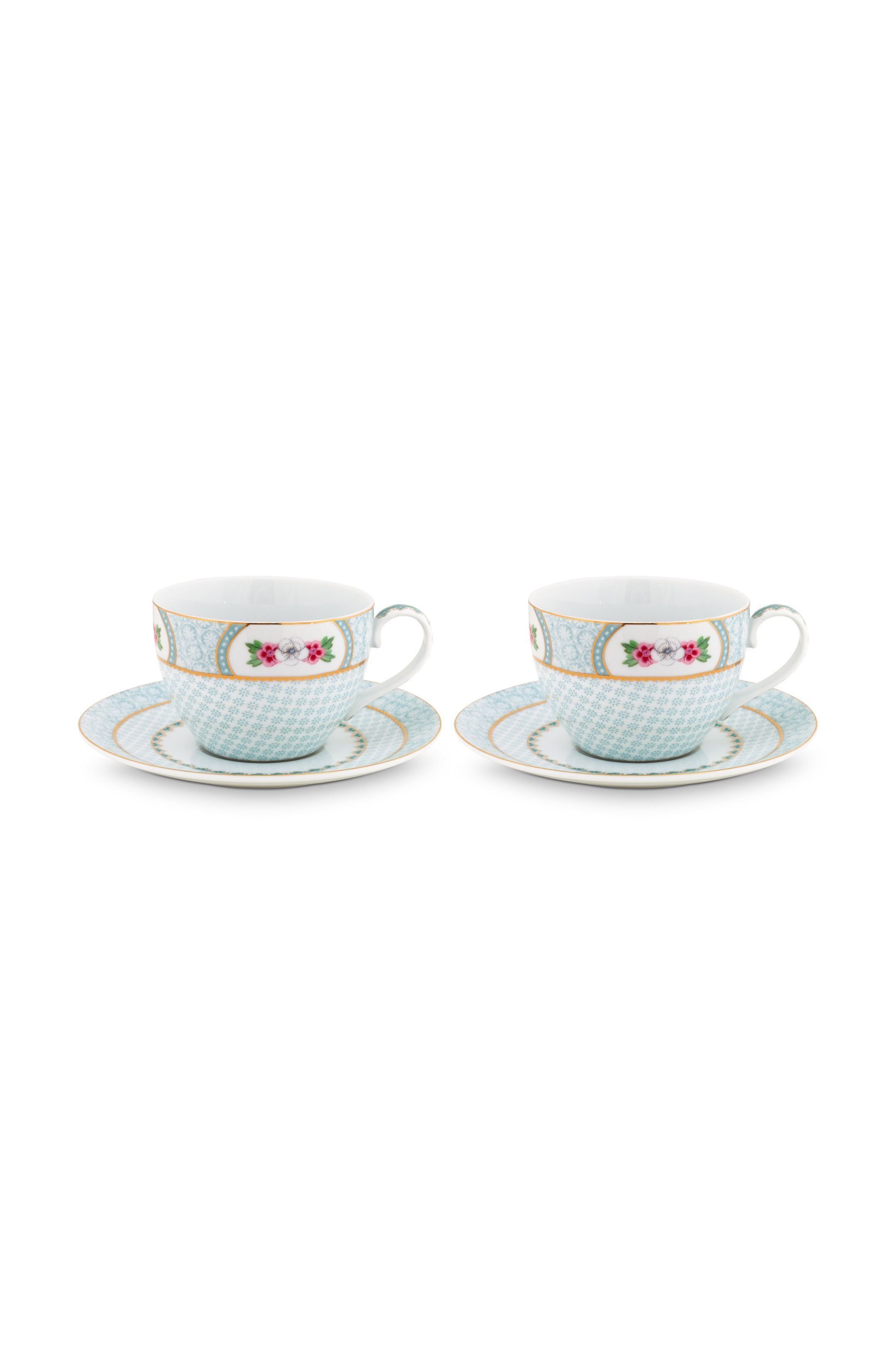 Набор чашек с блюдцами (4 пр.) Blushing Birds White ракурс 2