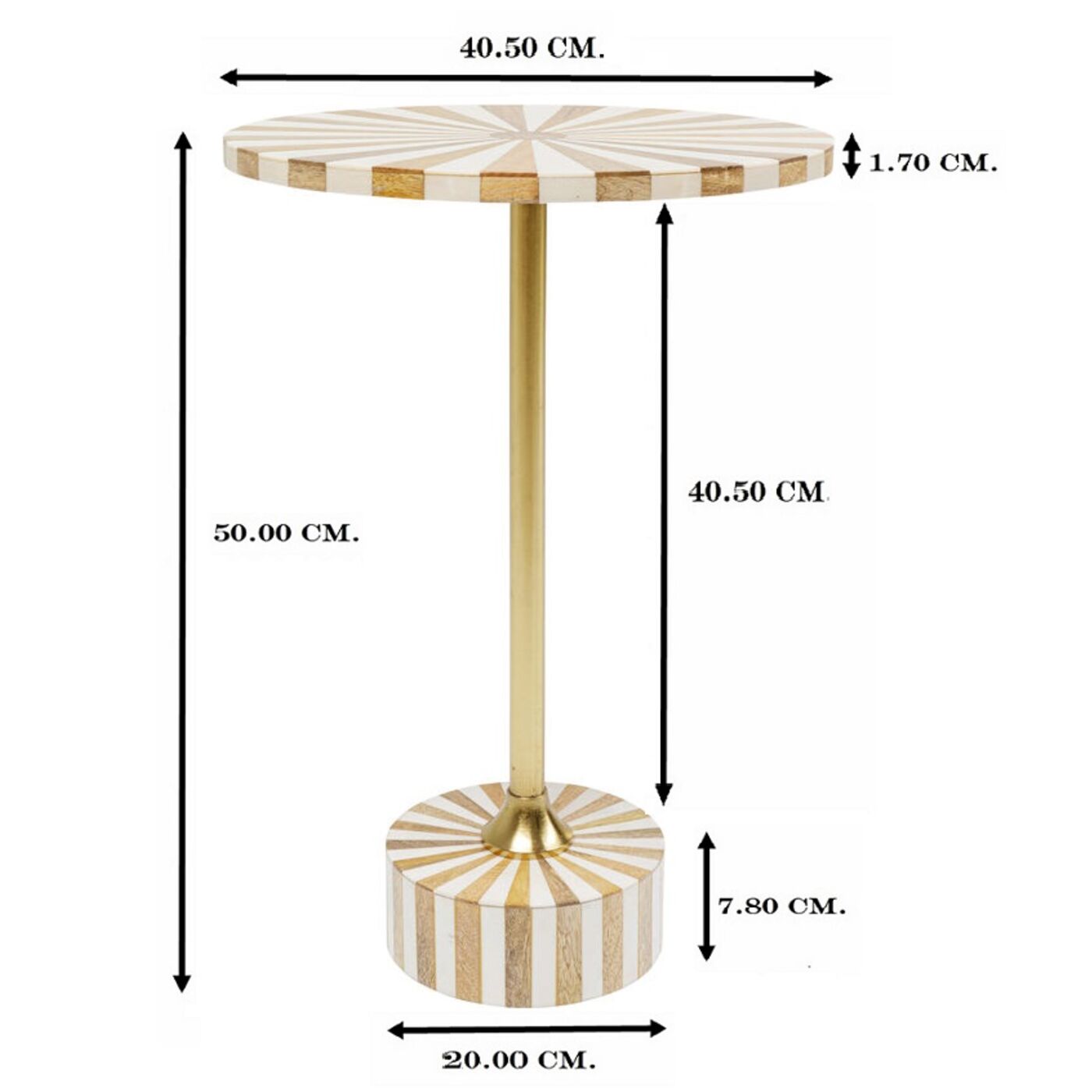 Стол приставной Domero Cirque Gold White ракурс 7