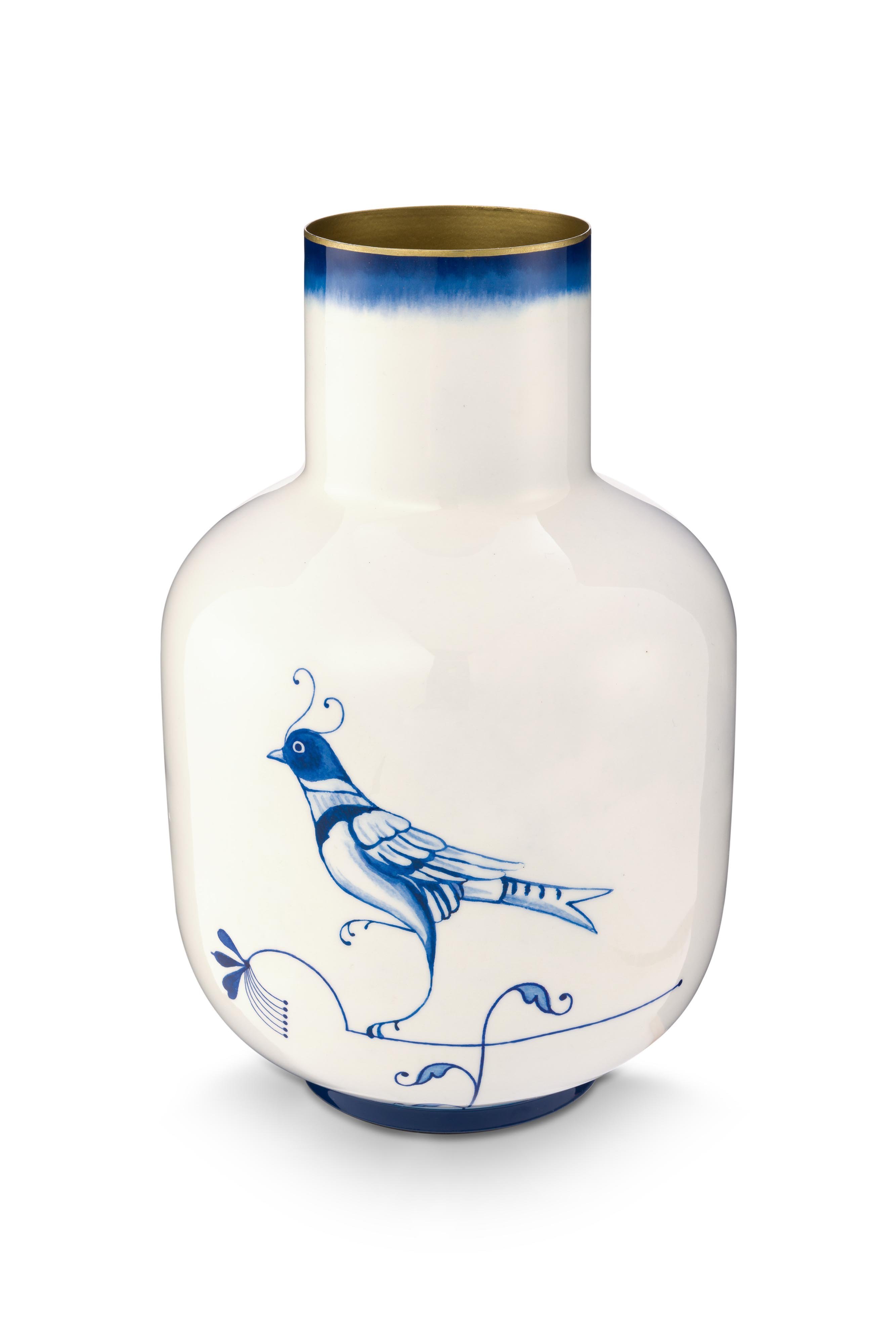 Ваза Metal Pip & The Blue Bird Blue, 30 см ракурс 2