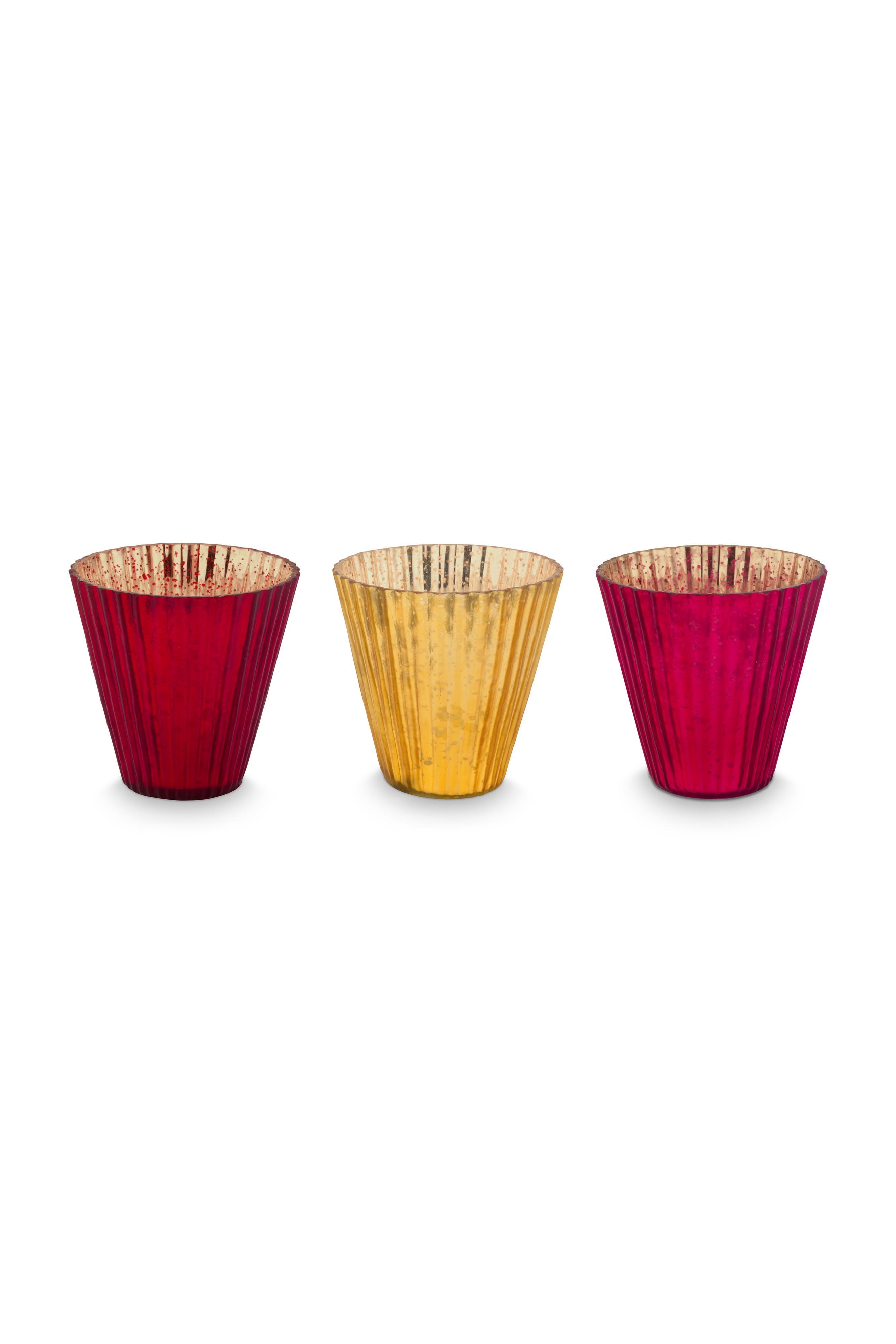 Набор (3 шт.) подсвечников средних Glass Red ракурс 3