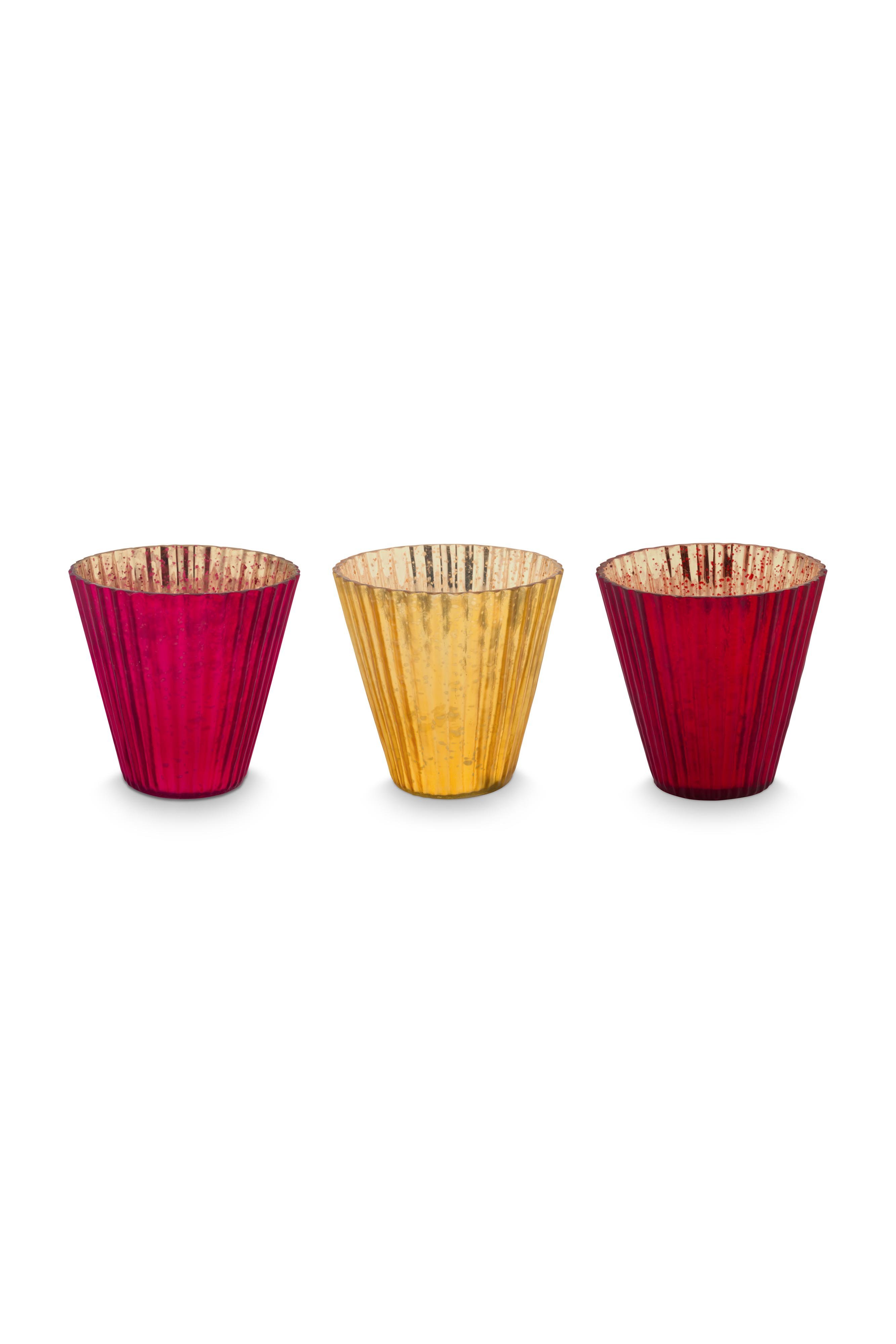 Набор (3 шт.) подсвечников средних Glass Red ракурс 2