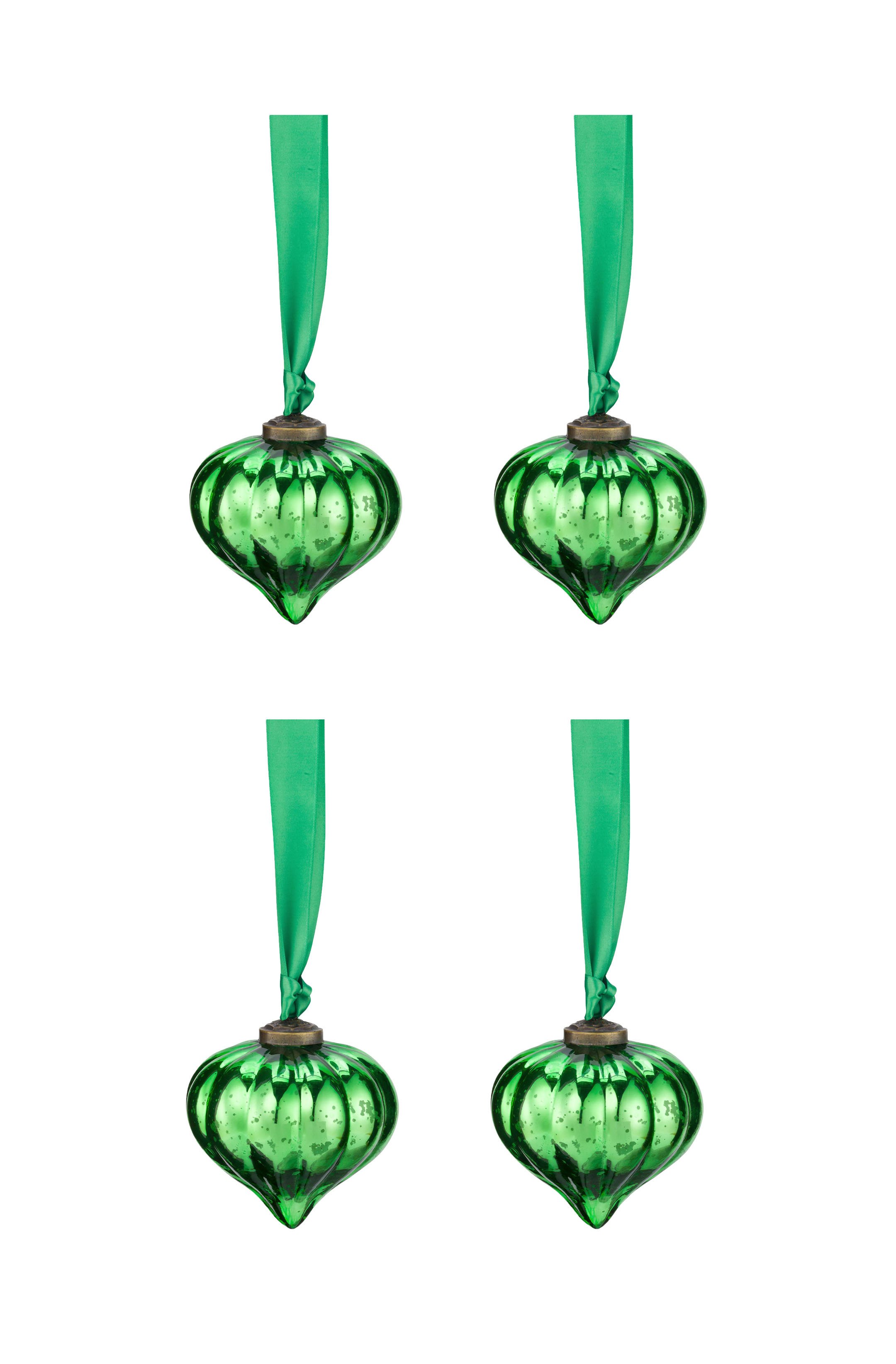 Набор (4 шт.) елочных украшений Glass Green ракурс 2