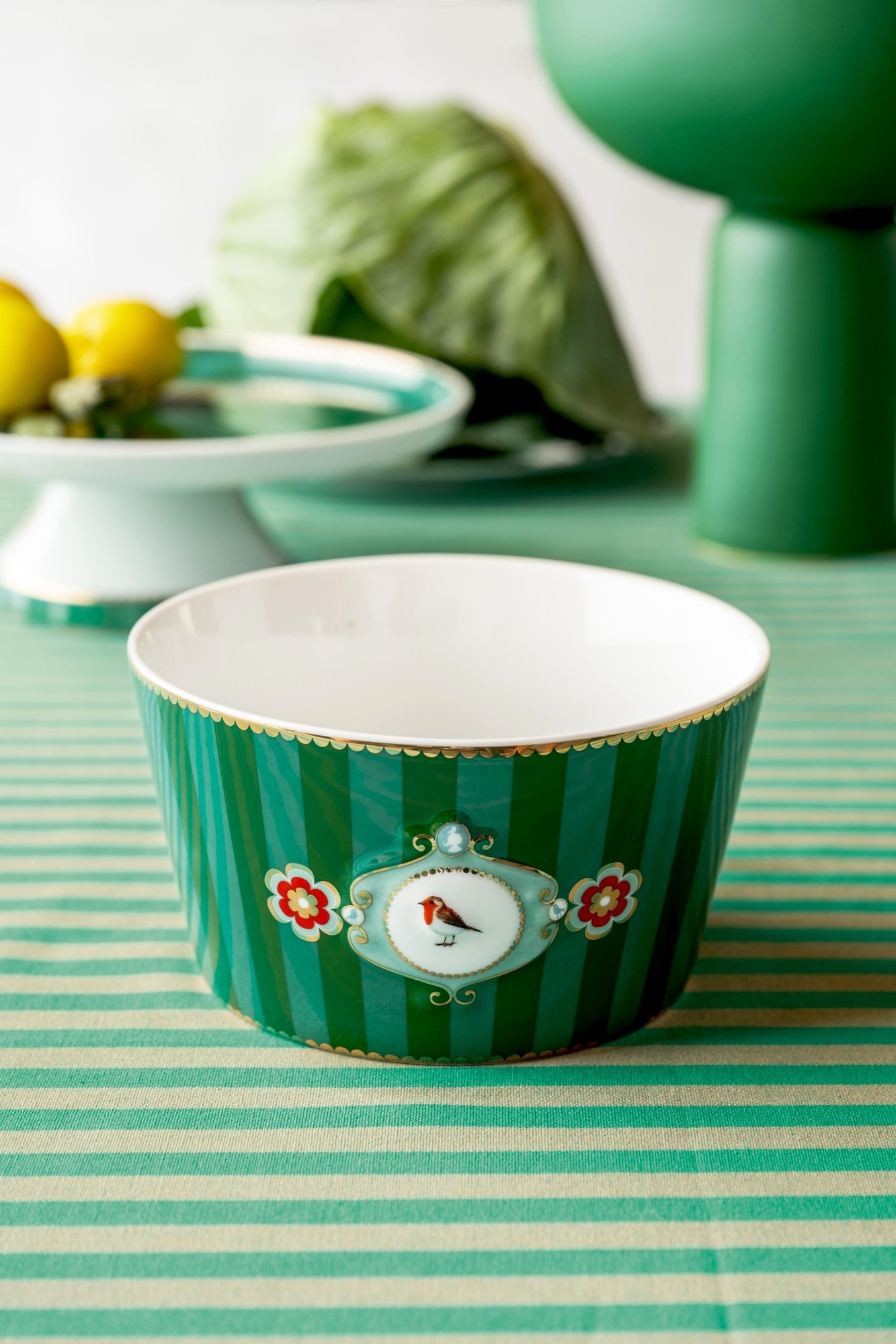 Набор пиал (2 шт. по Ø15 см) Love Birds Medallion Stripes Emerald-Green