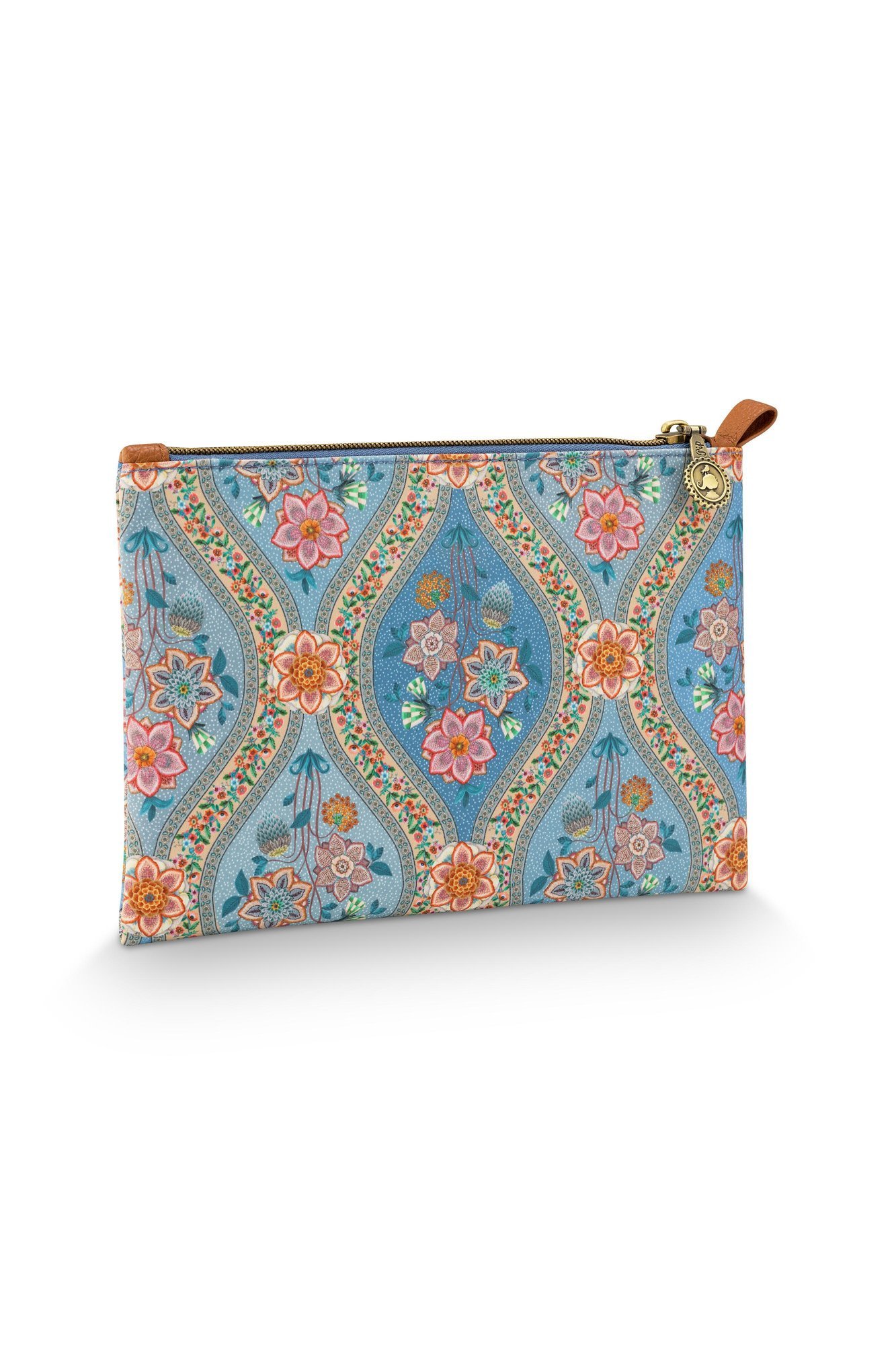 Косметичка плоская средняя Charly Ornamento Blue, 0,3 л ракурс 3