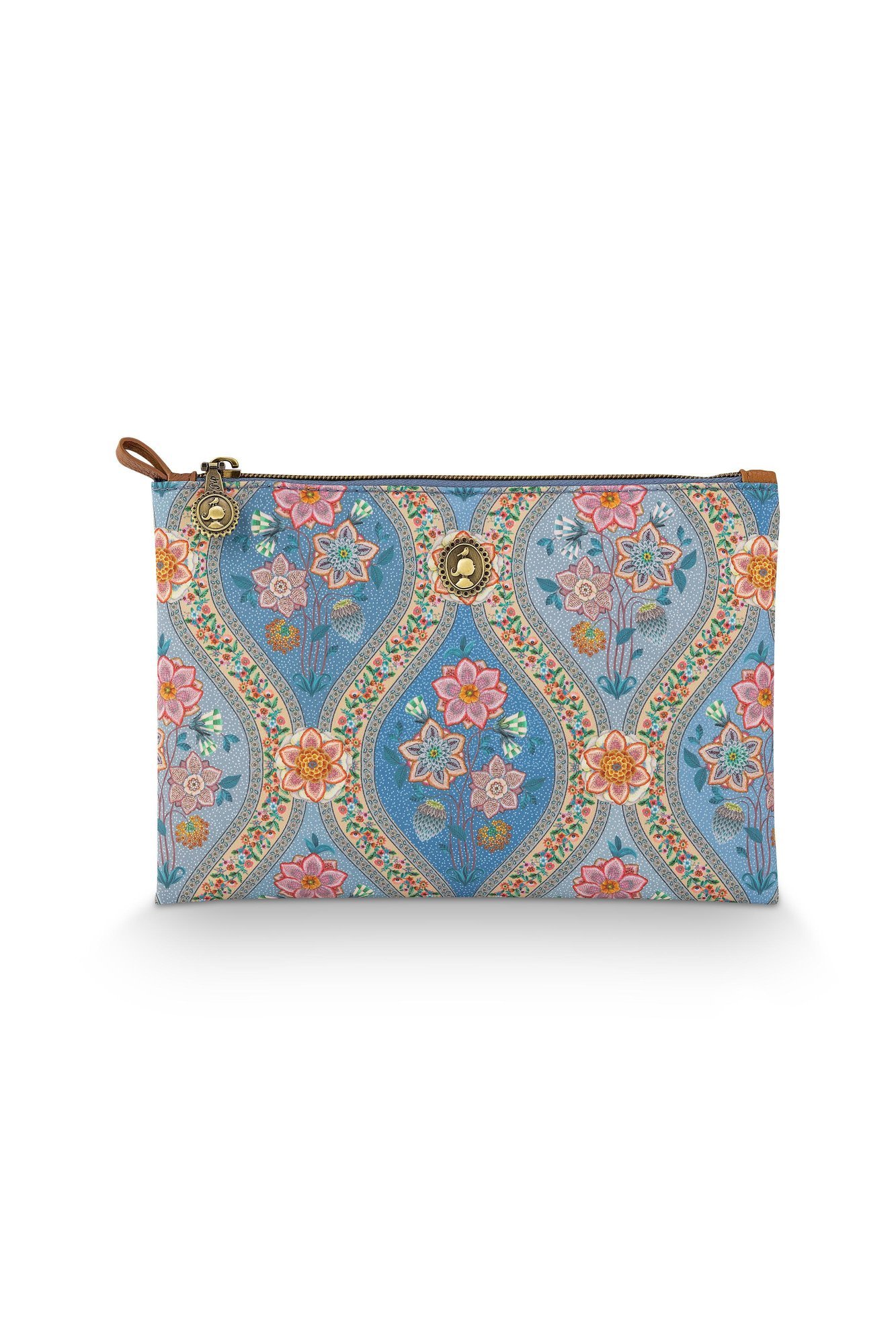 Косметичка плоская средняя Charly Ornamento Blue, 0,3 л ракурс 2