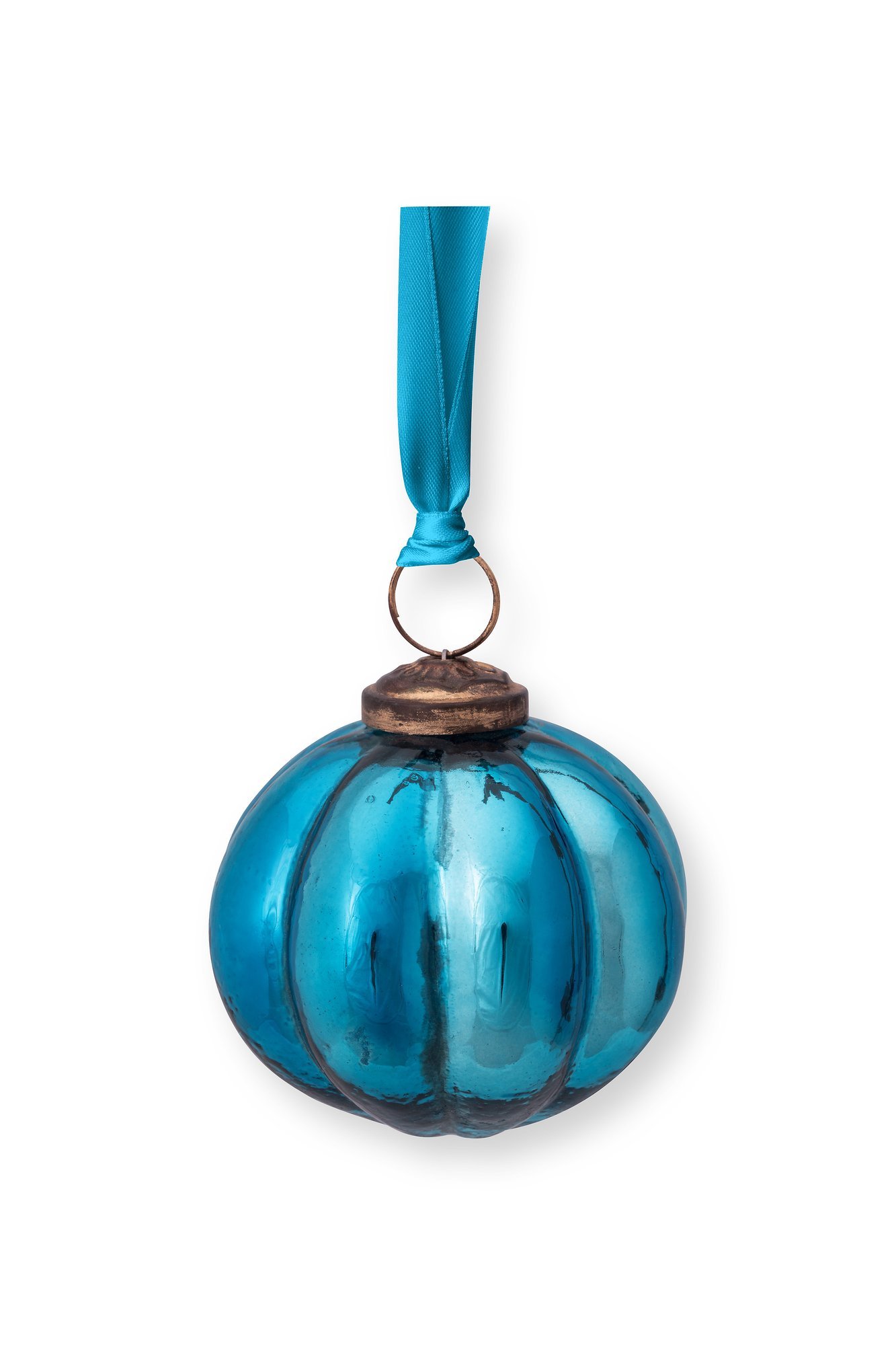 Набор (4 шт.) елочных украшений в форме звезды Glass Stripes Blue ракурс 2