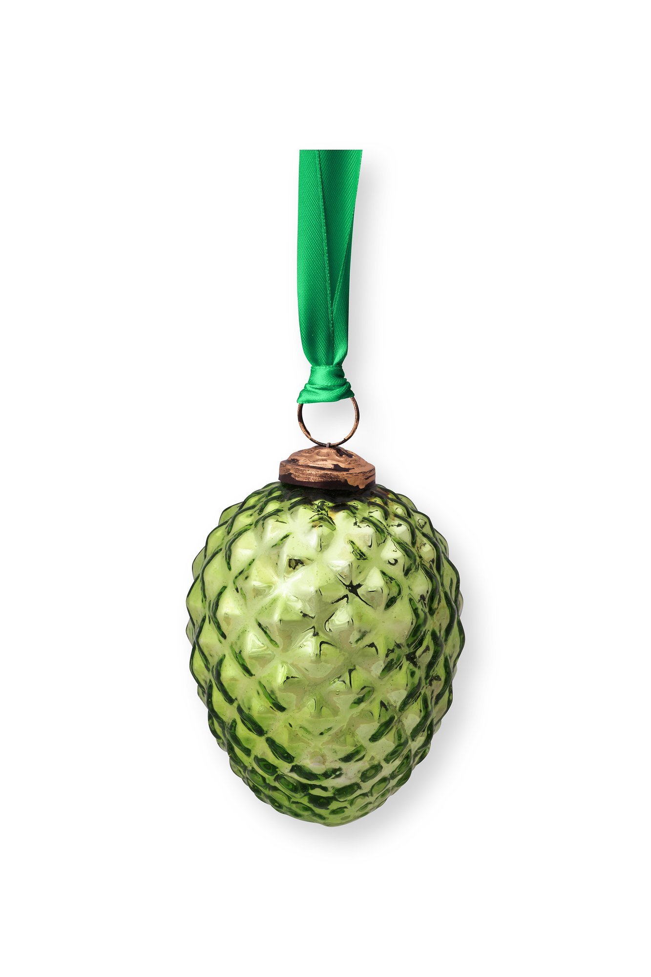 Набор (4 шт.) елочных украшений в форме шишки Glass Cone Light Green ракурс 2