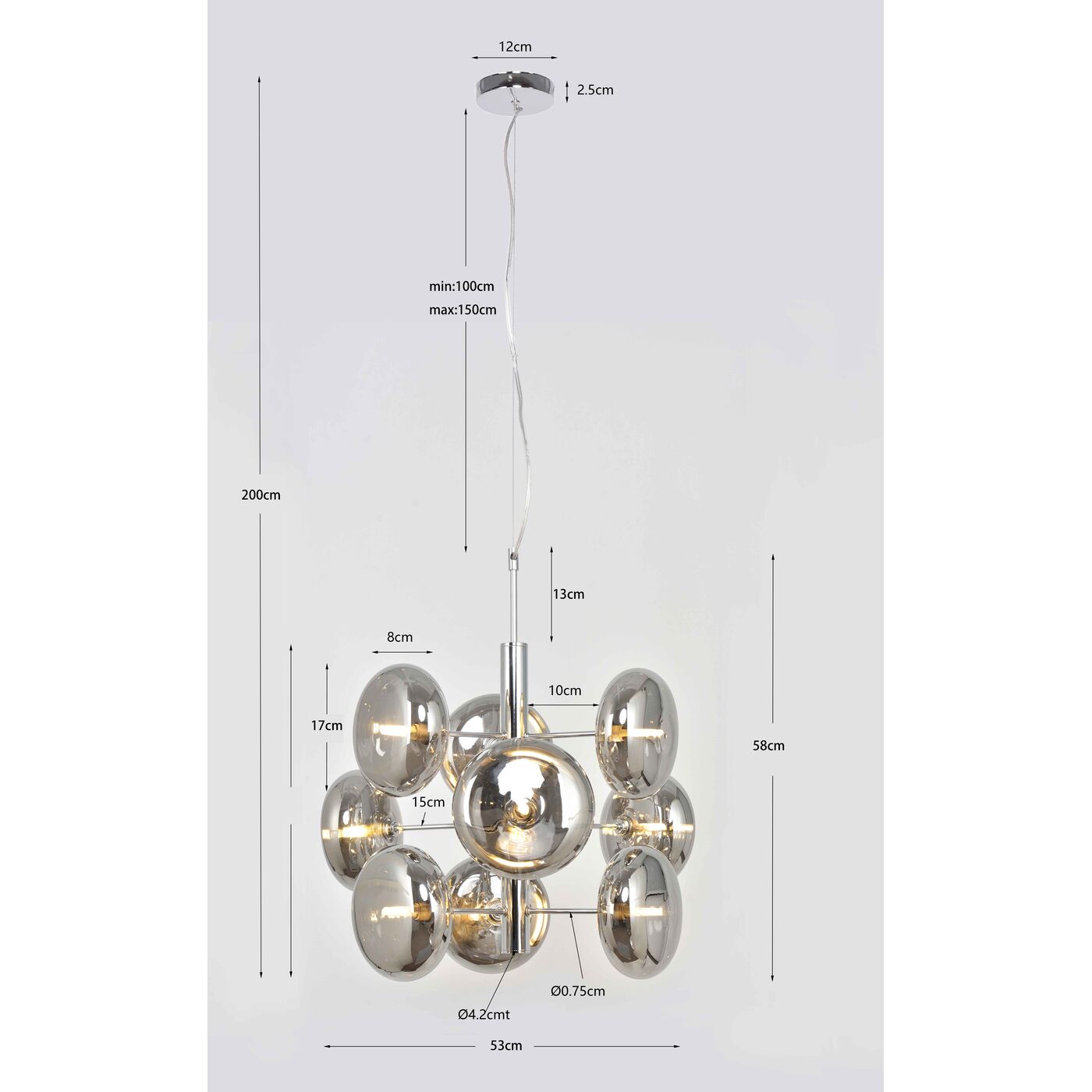 Светильник подвесной Headlight Chrome ракурс 5