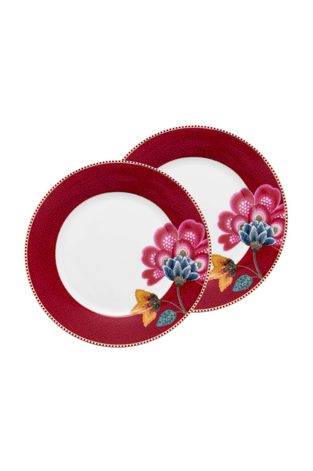 Набор тарелок (2 шт.) Blooming Tales Dark Red ракурс 2
