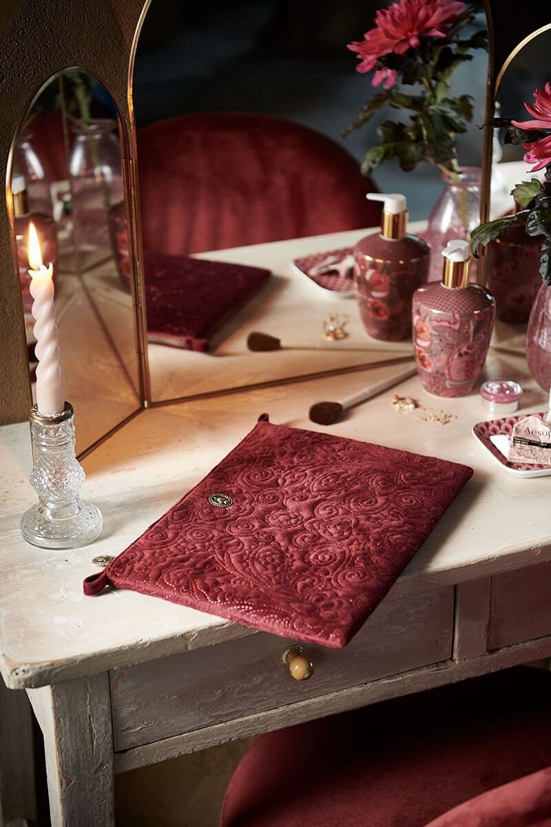 Косметичка плоская большая Velvet Quilted Days Red ракурс 4