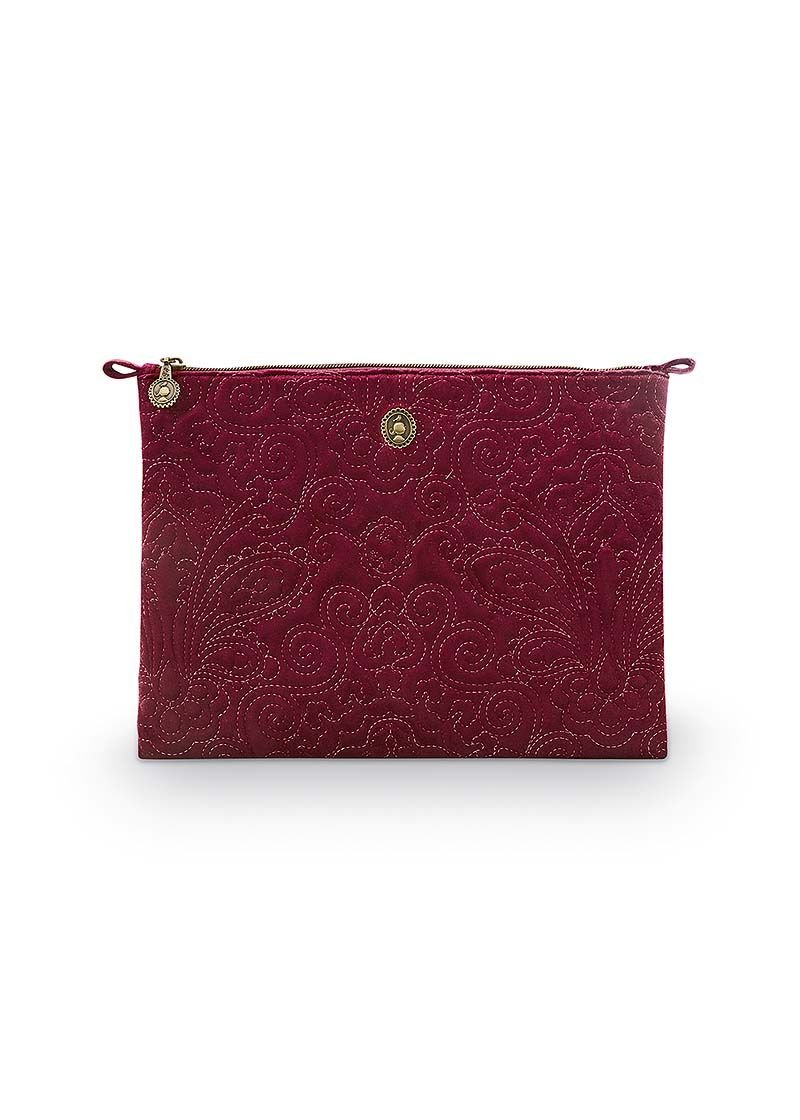 Косметичка плоская большая Velvet Quilted Days Red ракурс 2