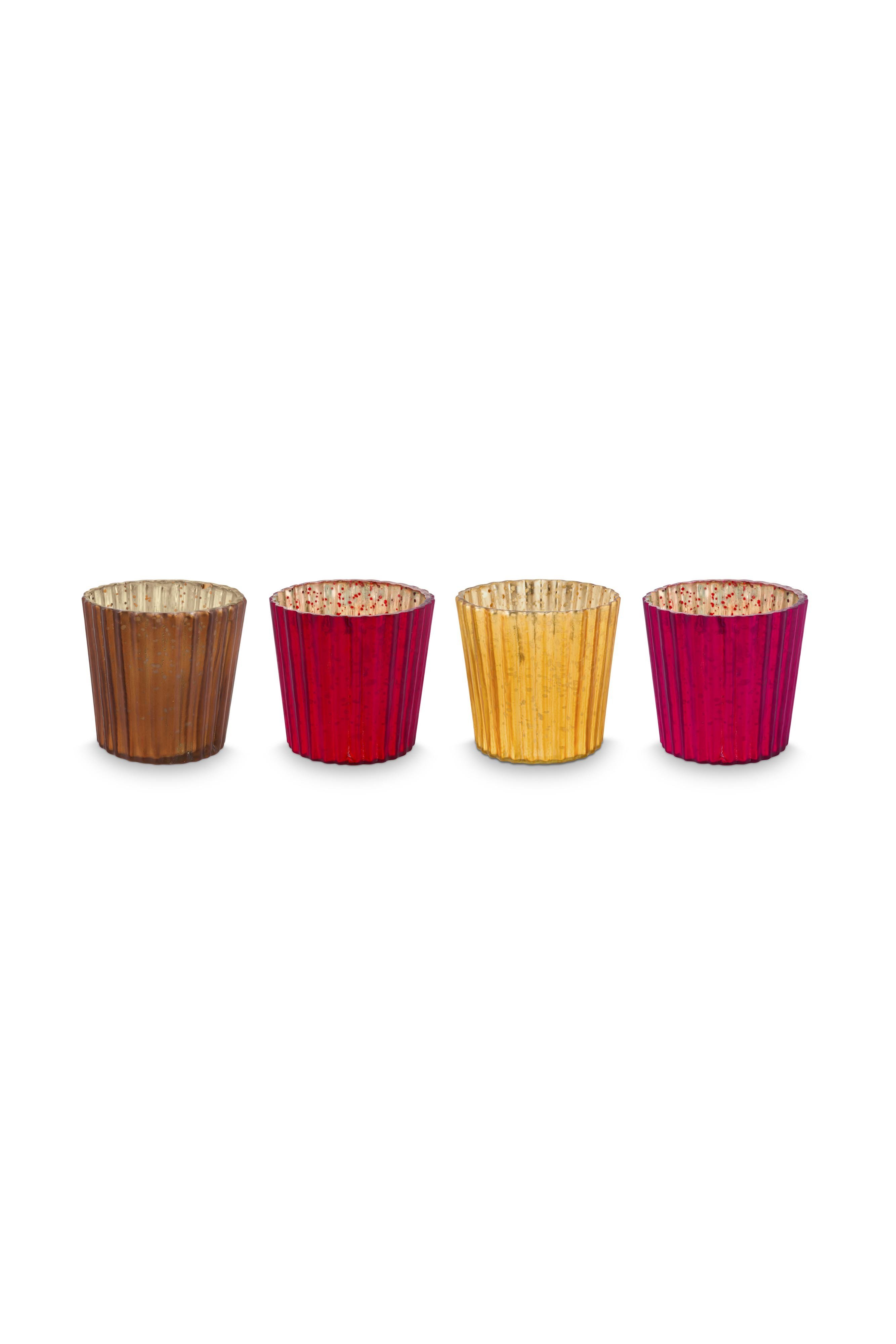 Набор (4 шт.) подсвечников маленьких Glass Red ракурс 3