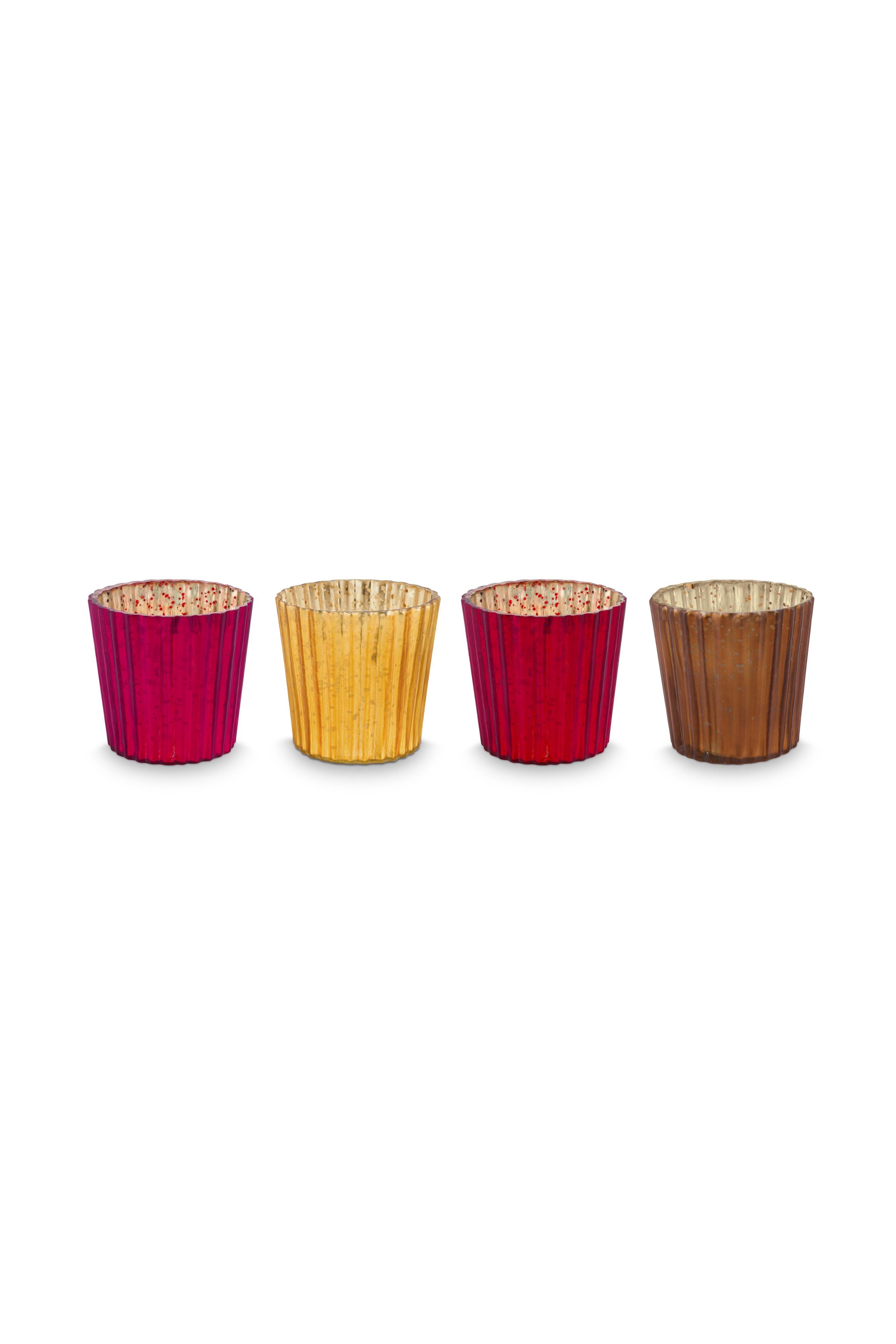 Набор (4 шт.) подсвечников маленьких Glass Red ракурс 2