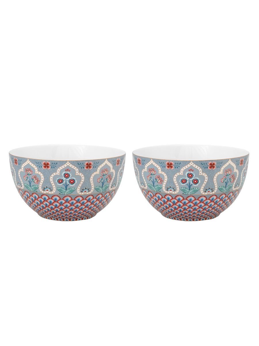 Набор пиал (2 шт. по Ø18 см) Flower Festival Scallop Deco Light Blue ракурс 2