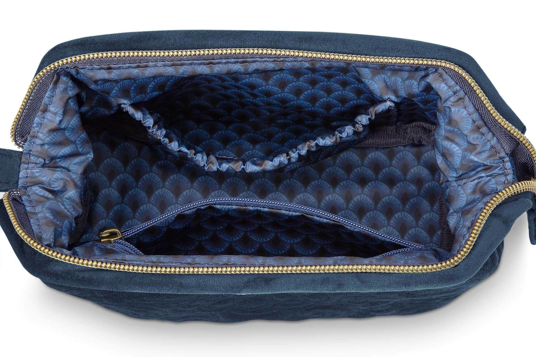 Косметичка маленькая Velvet Quilted Days Blue, 19х12х8,5 см